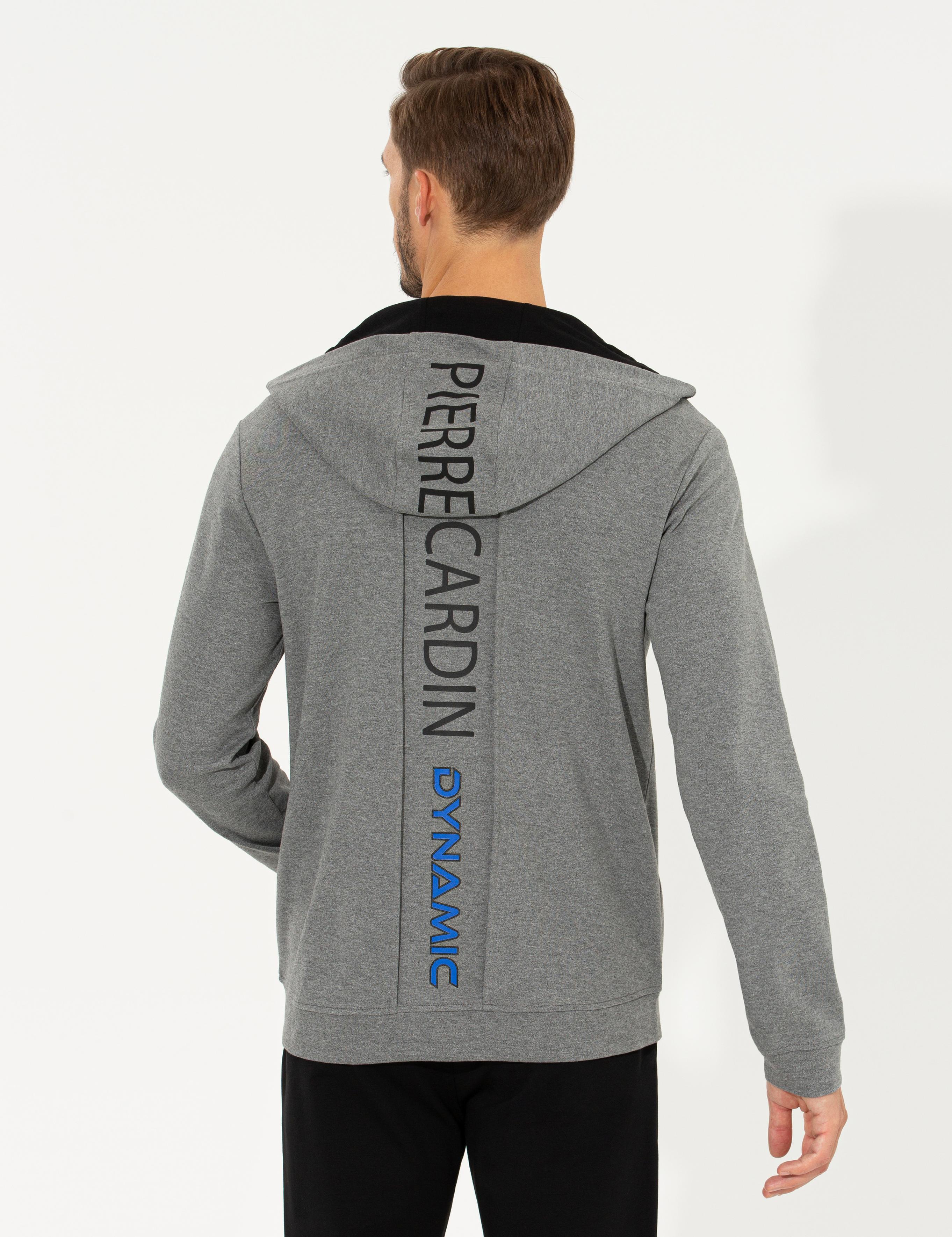 Gri Melanj Kapüşonlu Sweatshirt