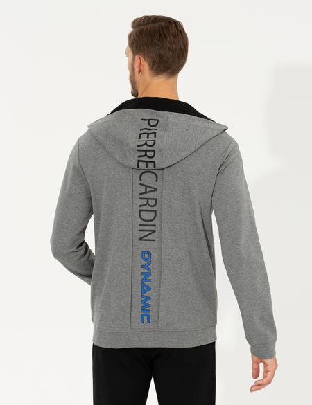 Gri Melanj Kapüşonlu Sweatshirt - 50258336006