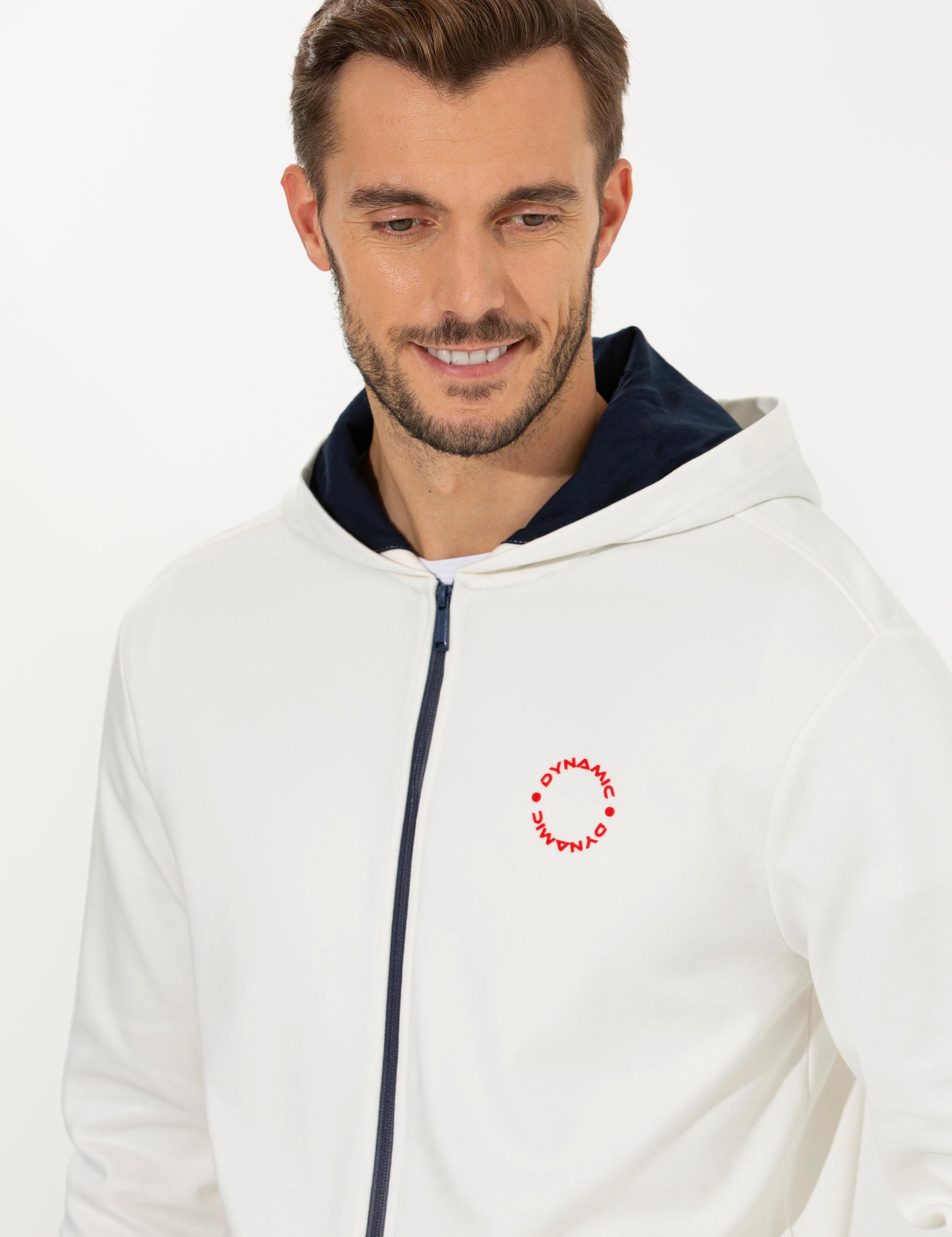 Ekru Kapüşonlu Sweatshirt