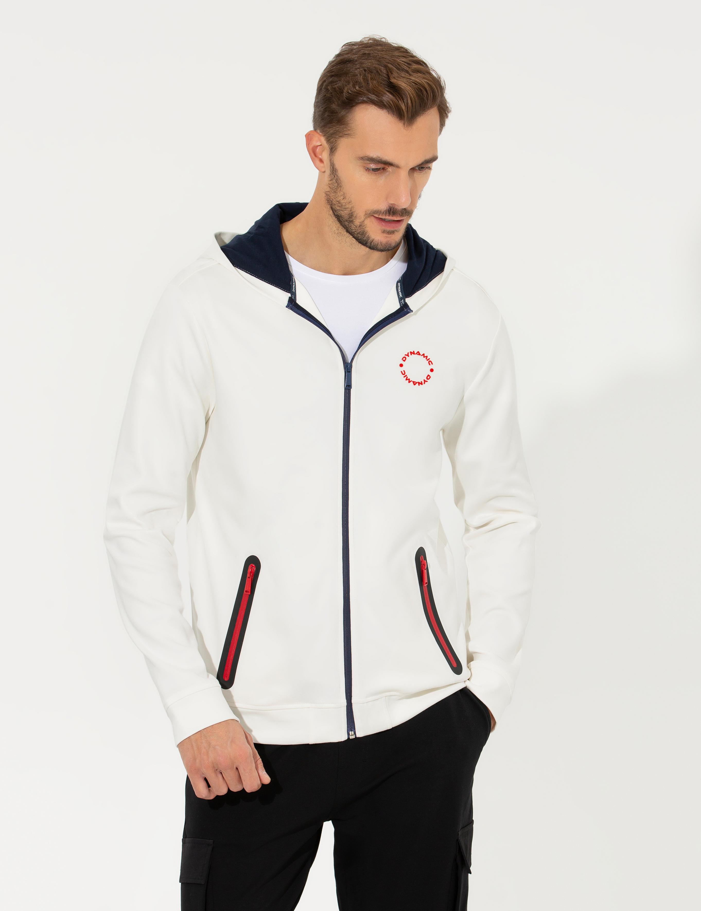 Ekru Kapüşonlu Sweatshirt