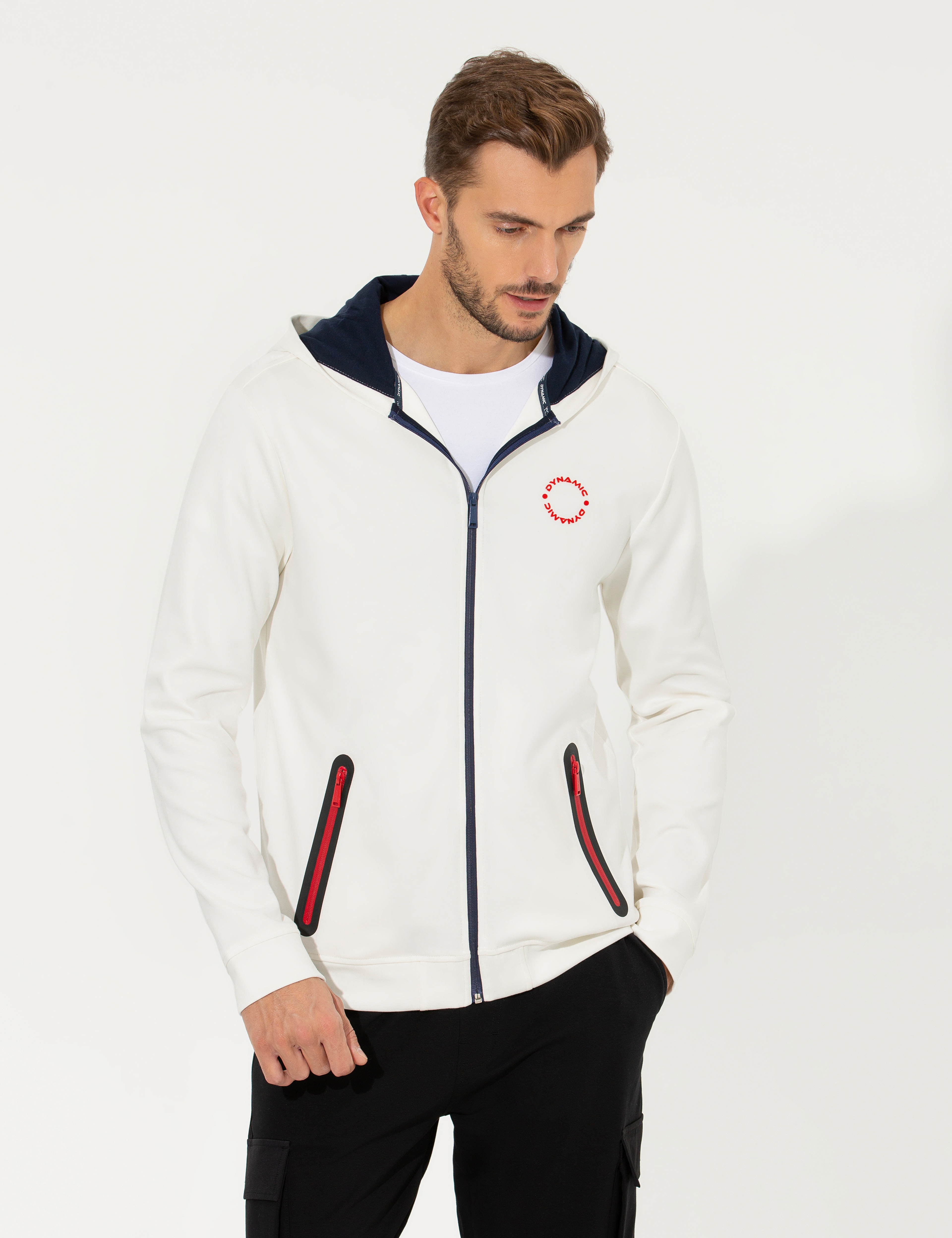 Ekru Kapüşonlu Sweatshirt - Image 1