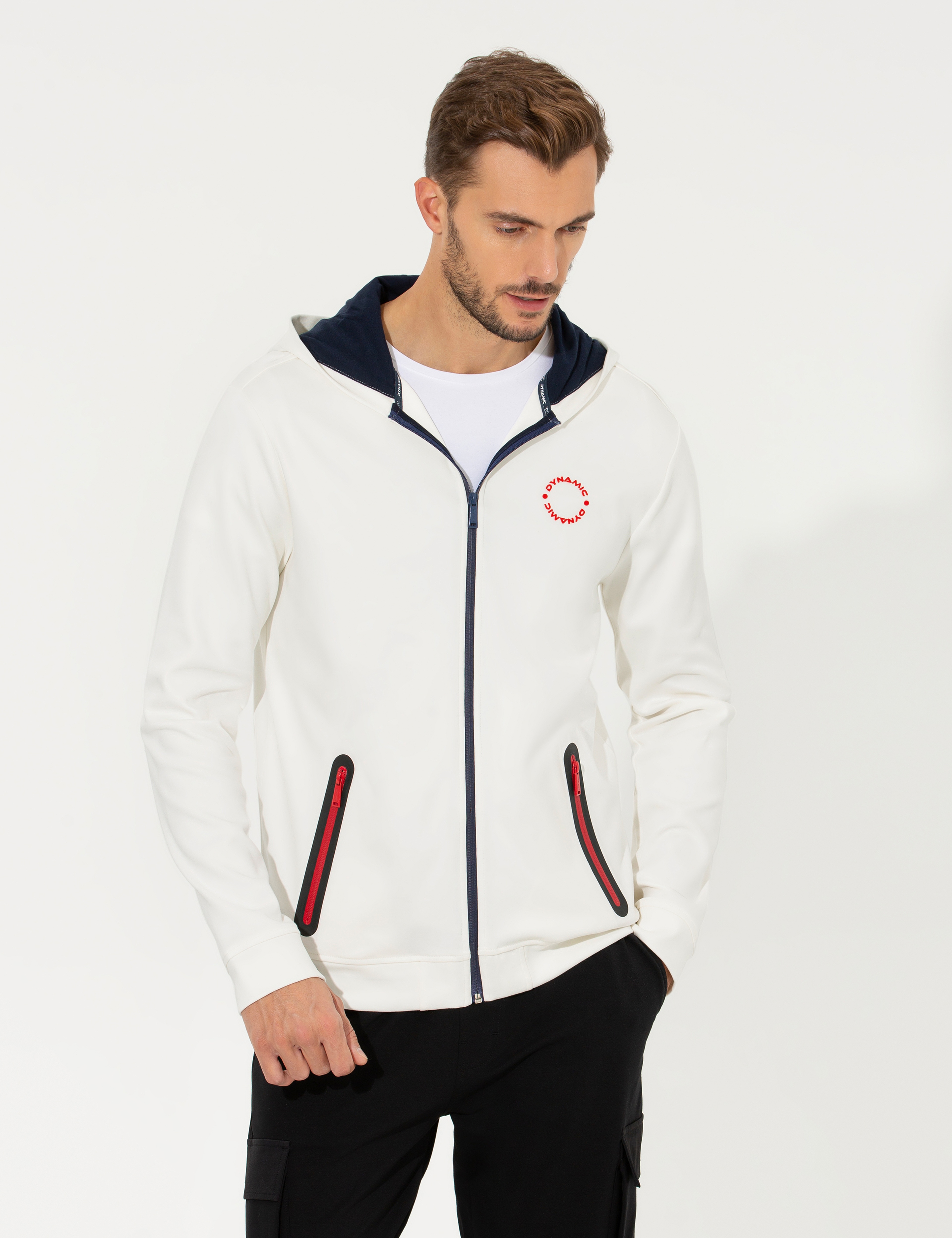 Ekru Kapüşonlu Sweatshirt