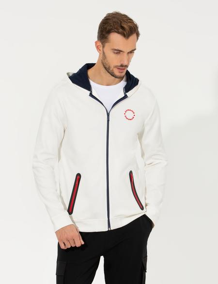 Ekru Kapüşonlu Sweatshirt - 50258336031