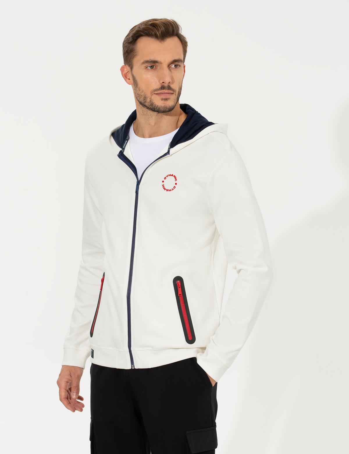 Ekru Kapüşonlu Sweatshirt - 50258336031