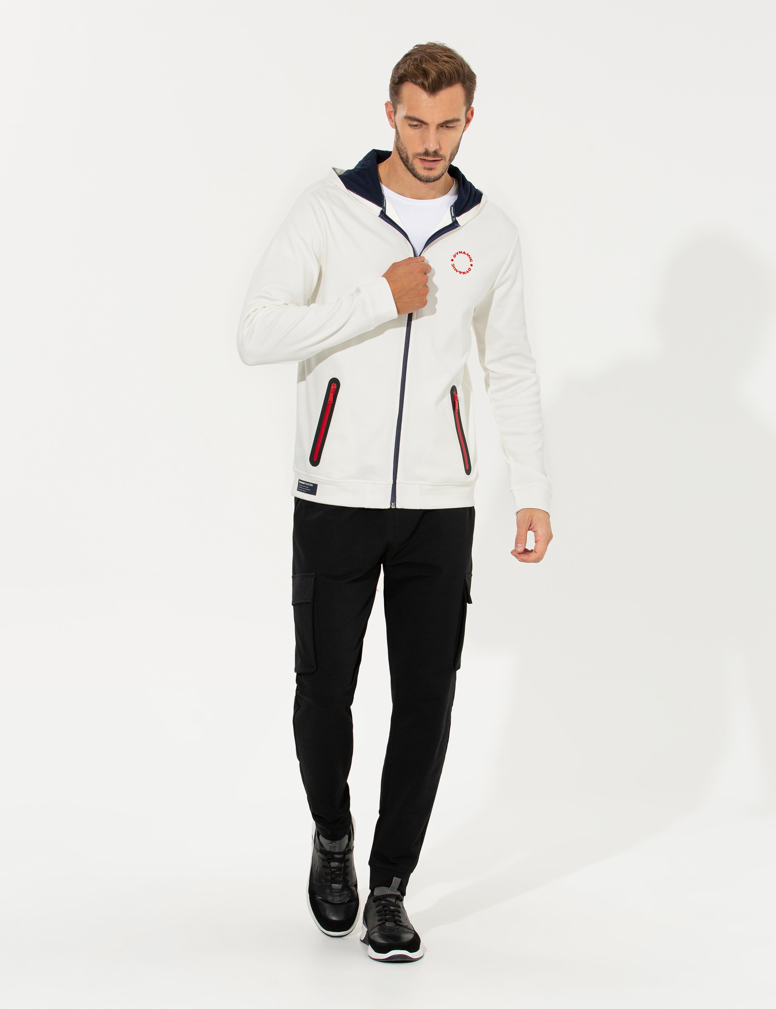 Ekru Kapüşonlu Sweatshirt