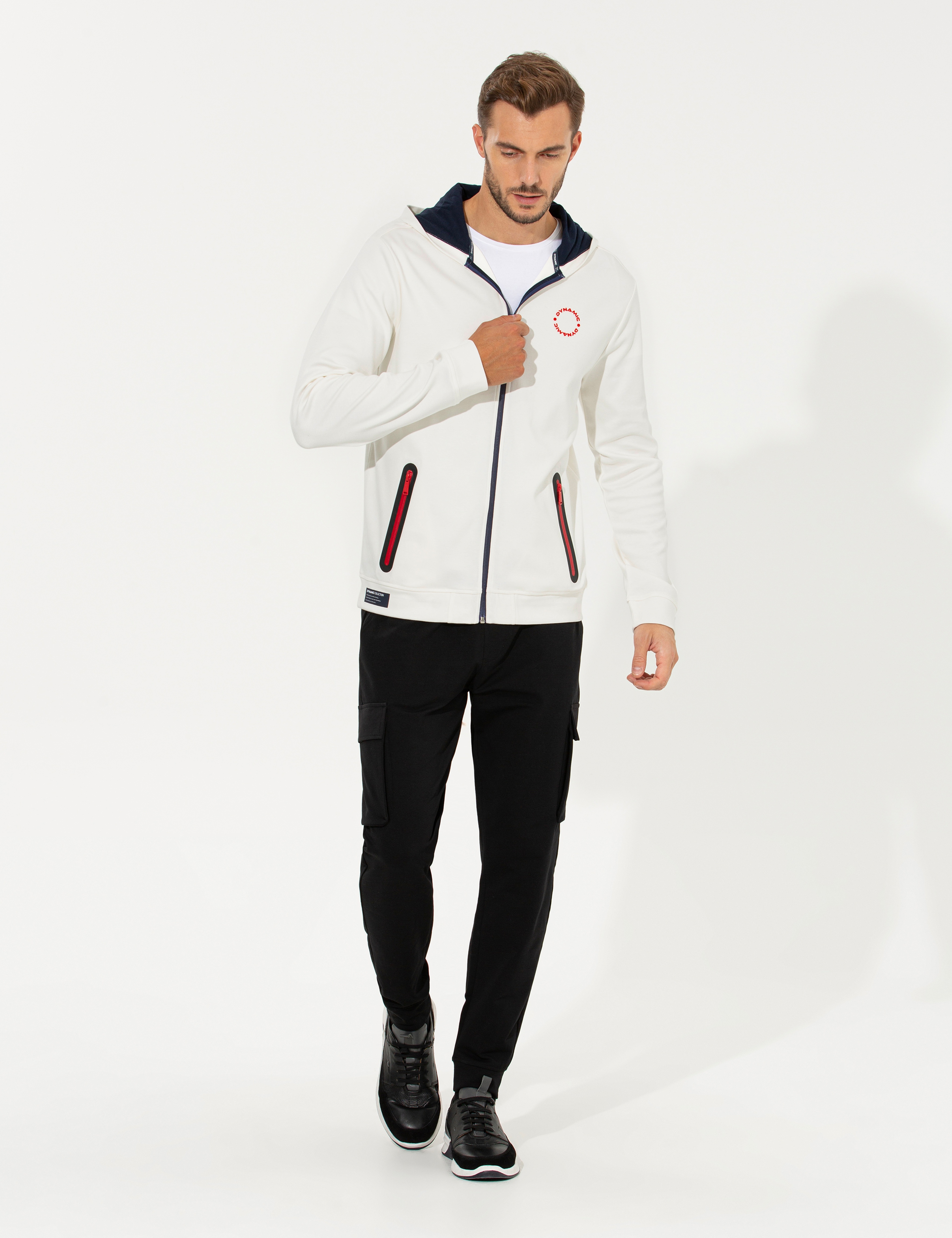 Ekru Kapüşonlu Sweatshirt
