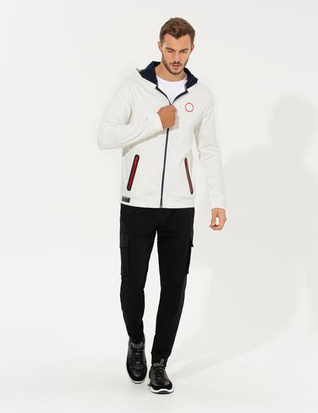 Ekru Kapüşonlu Sweatshirt - 50258336031