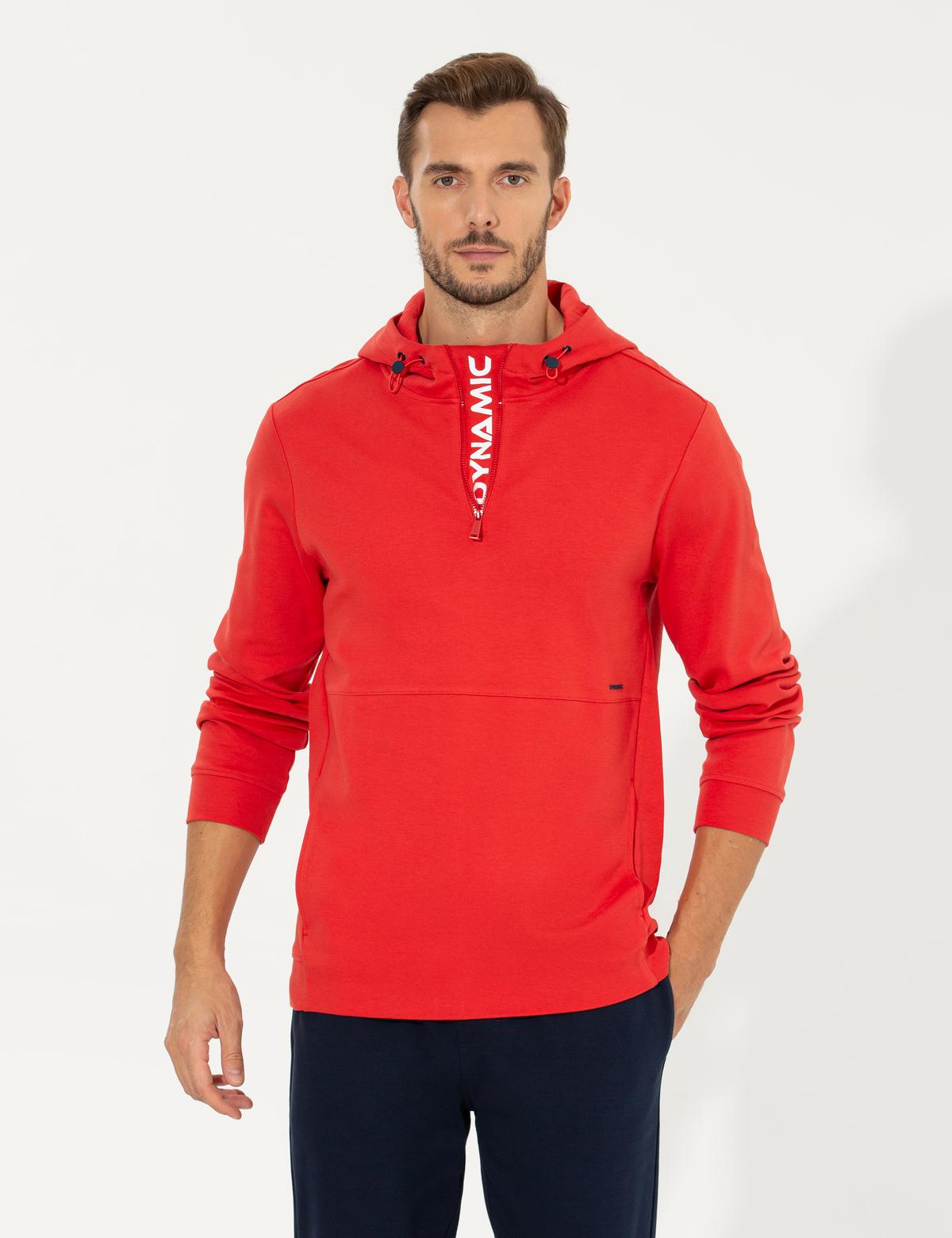 Kırmızı Kapüşonlu Sweatshirt - 50258522014