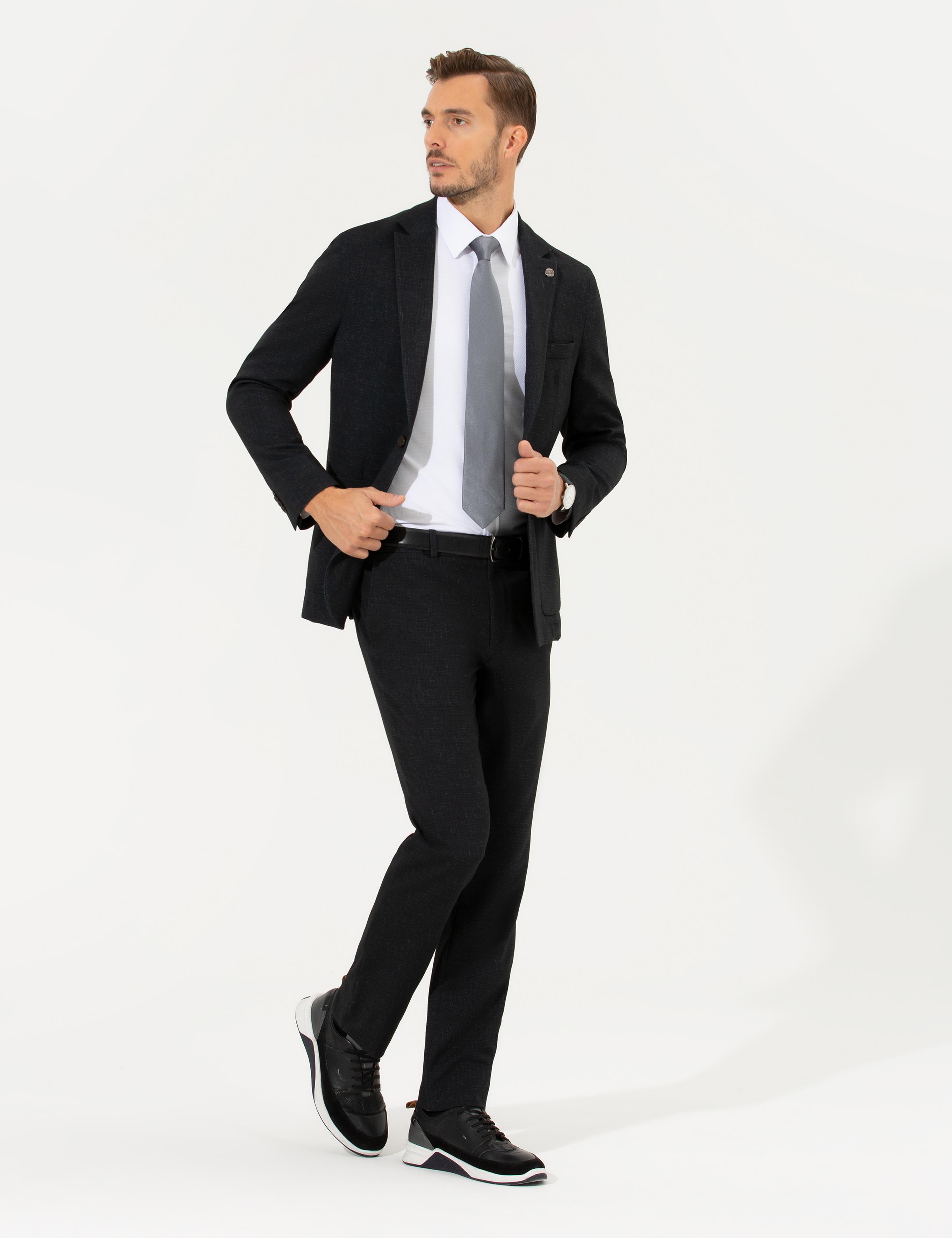 Siyah Slim Fit Takım Elbise