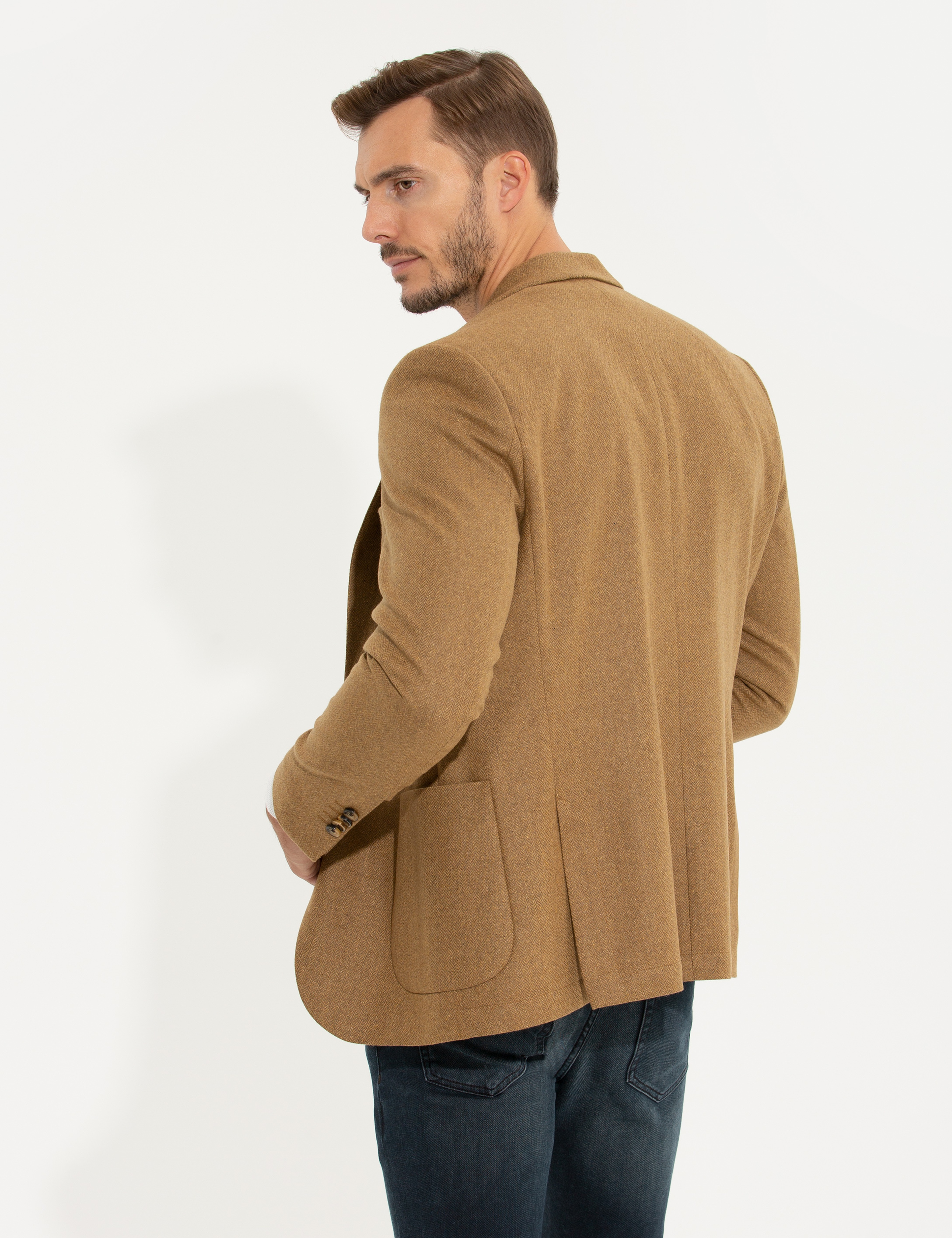 Kahverengi Slim Fit Ceket - Image 5