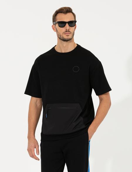 Siyah Regular Fit Bisiklet Yaka Tişört - 50258520003