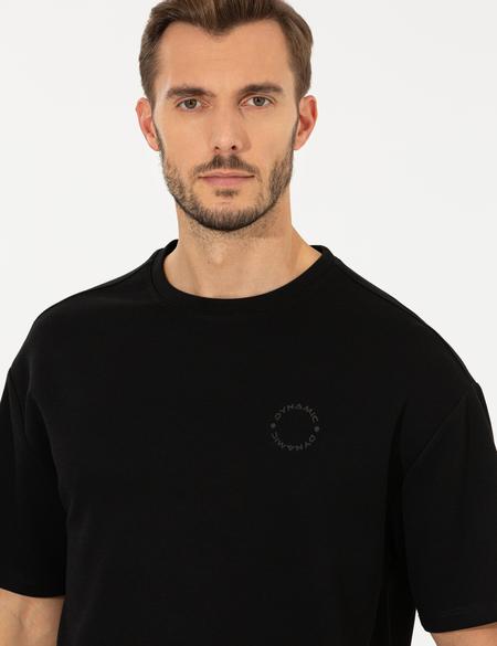 Siyah Regular Fit Bisiklet Yaka Tişört - 50258520003