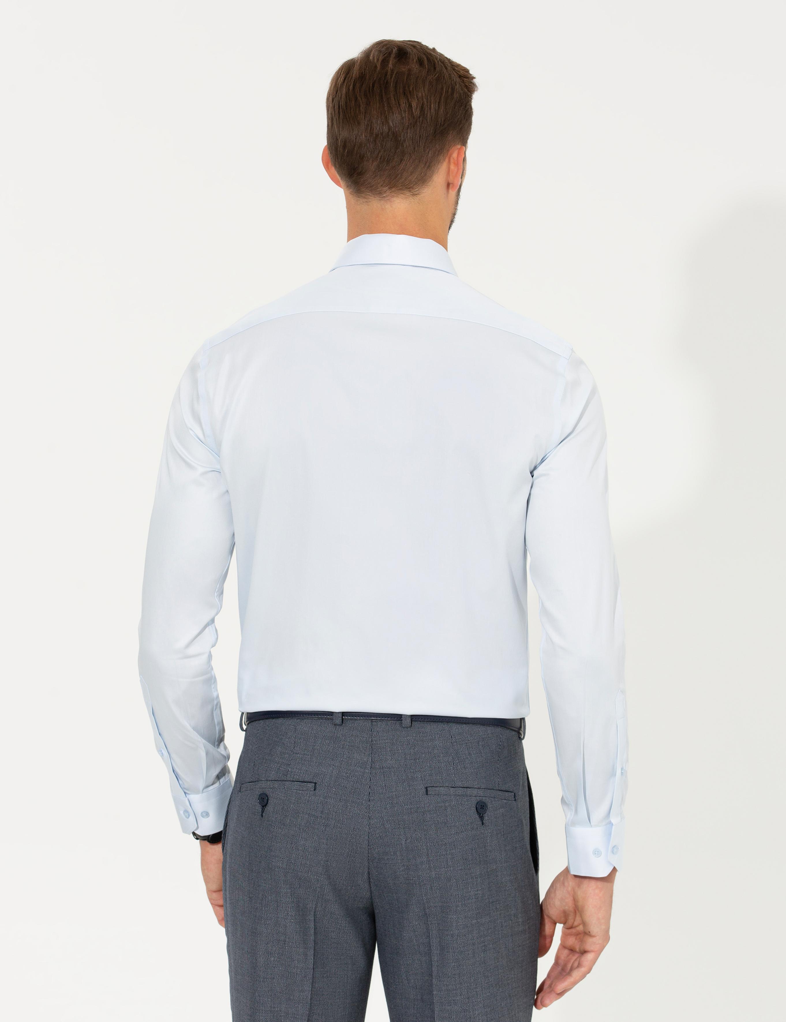 Açık Mavi Slim Fit Uzun Kollu Klasik Gömlek