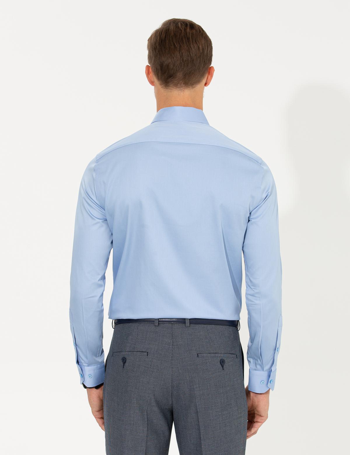 Koyu Mavi Slim Fit Uzun Kollu Klasik Gömlek - 50256437042