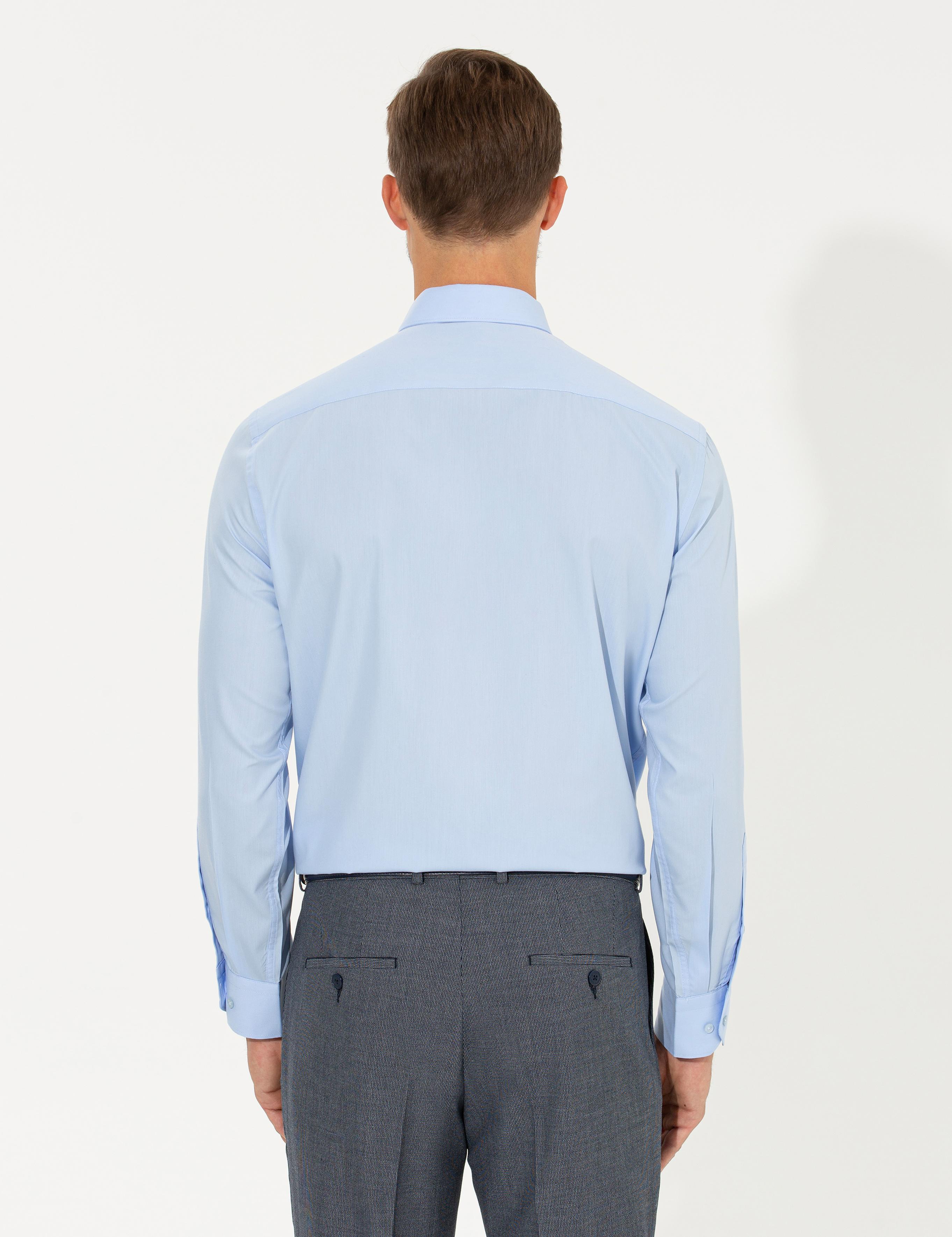 Açık Mavi Regular Fit Uzun Kollu Klasik Gömlek