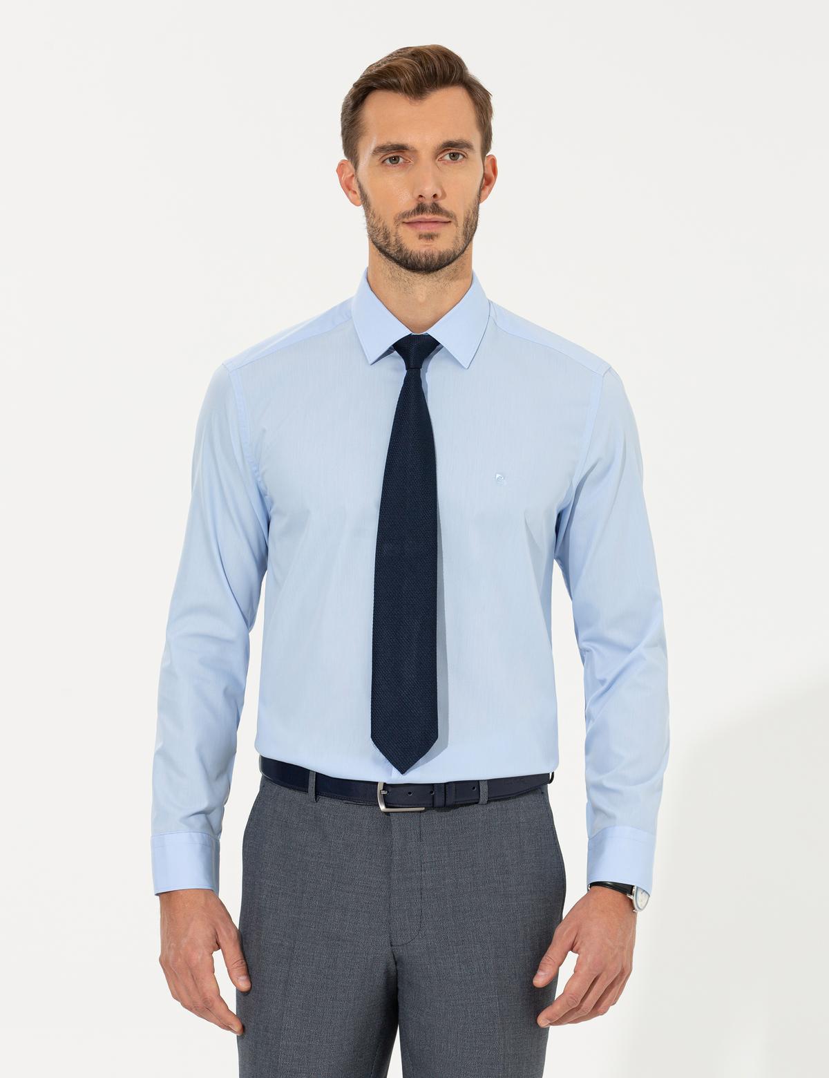 Açık Mavi Regular Fit Uzun Kollu Klasik Gömlek - 50255293006