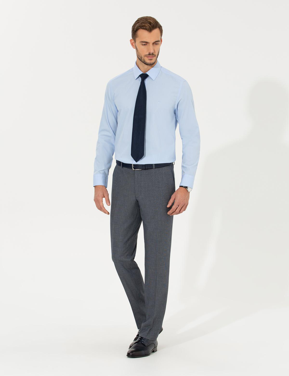 Açık Mavi Regular Fit Uzun Kollu Klasik Gömlek - 50255293006