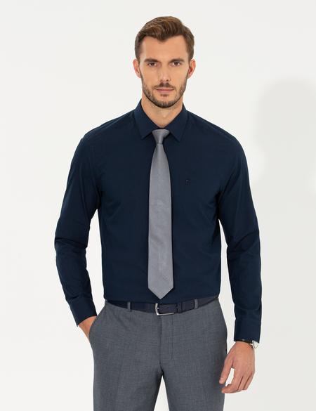Lacivert Regular Fit Uzun Kollu Klasik Gömlek - 50255293016