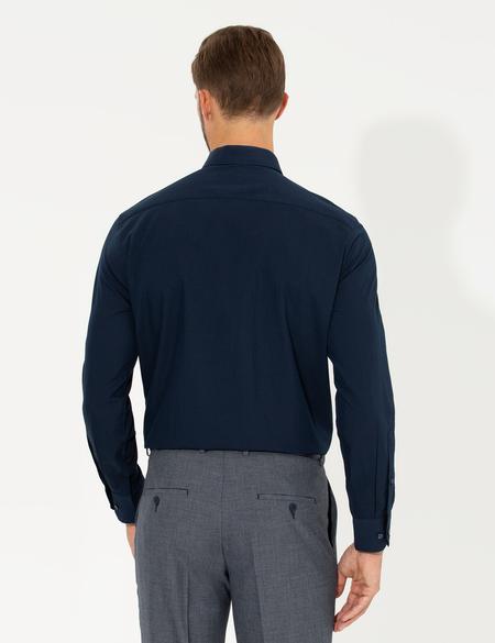 Lacivert Regular Fit Uzun Kollu Klasik Gömlek - 50255293016