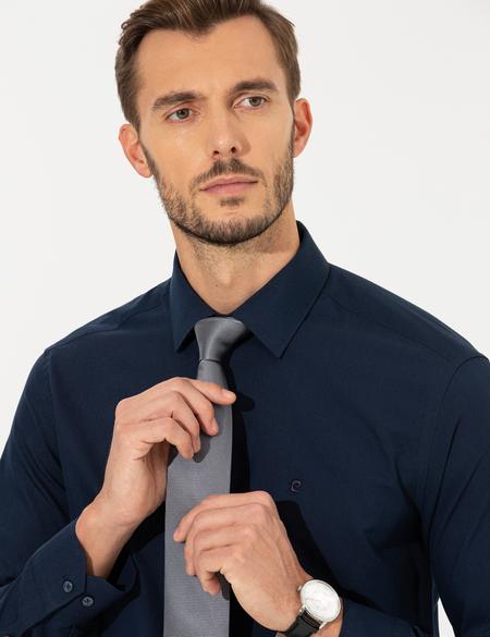 Lacivert Regular Fit Uzun Kollu Klasik Gömlek - 50255293016
