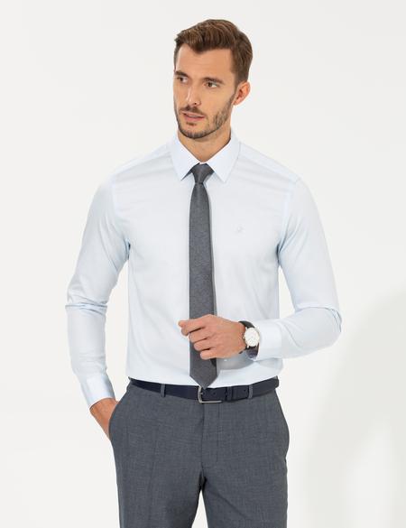 Açık Mavi Slim Fit Uzun Kollu Klasik Gömlek - 50256437010
