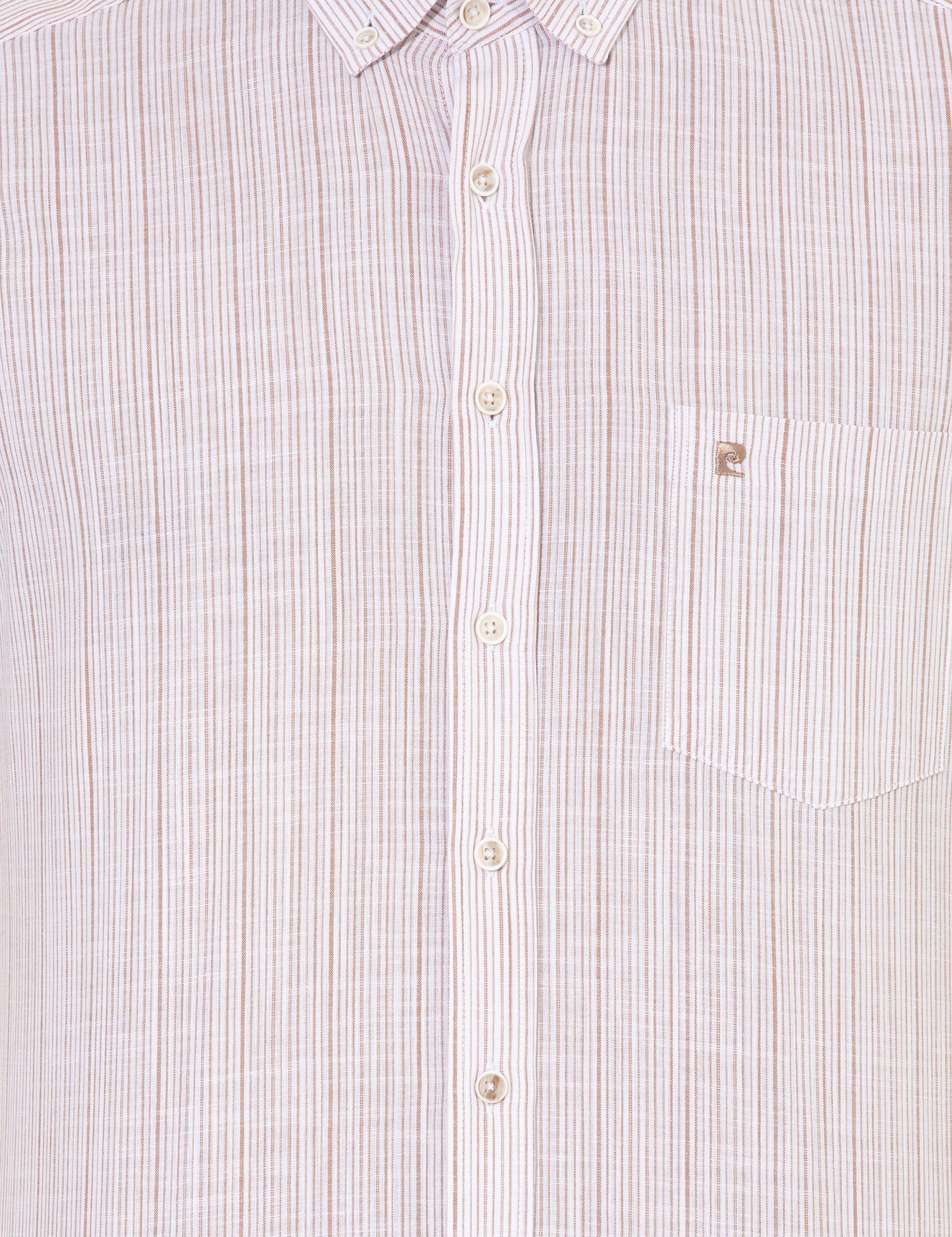 Bej Regular Fit Kısa Kollu Gömlek