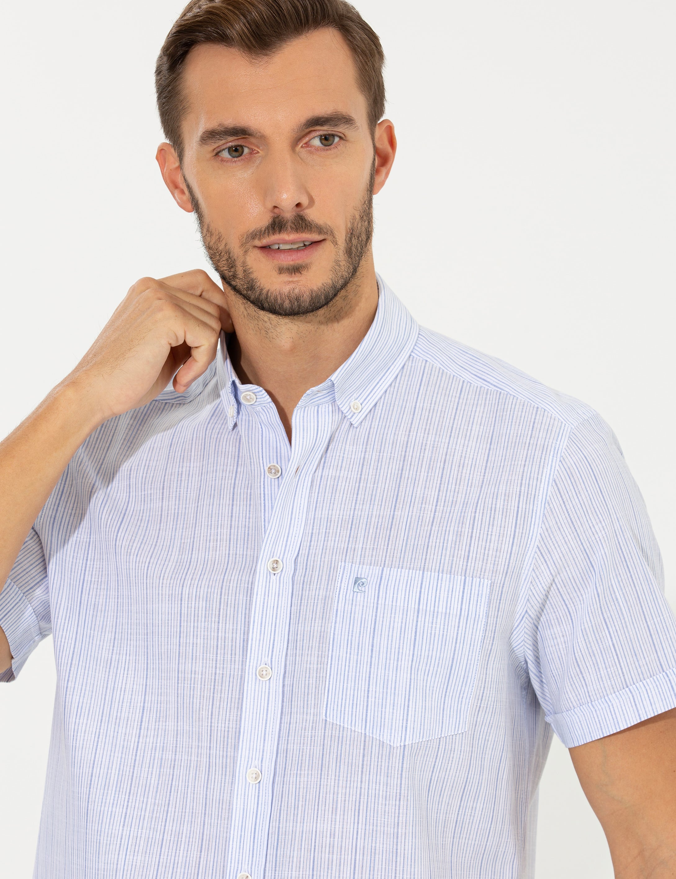 Mavi Regular Fit Kısa Kollu Gömlek - Image 2