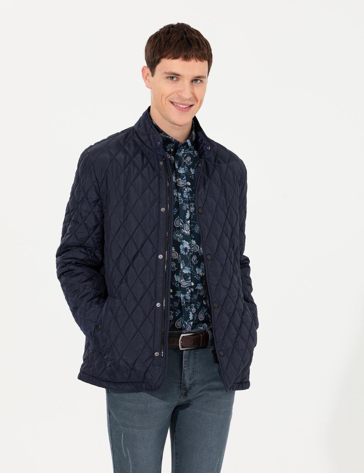 Lacivert Standart Fit Mont