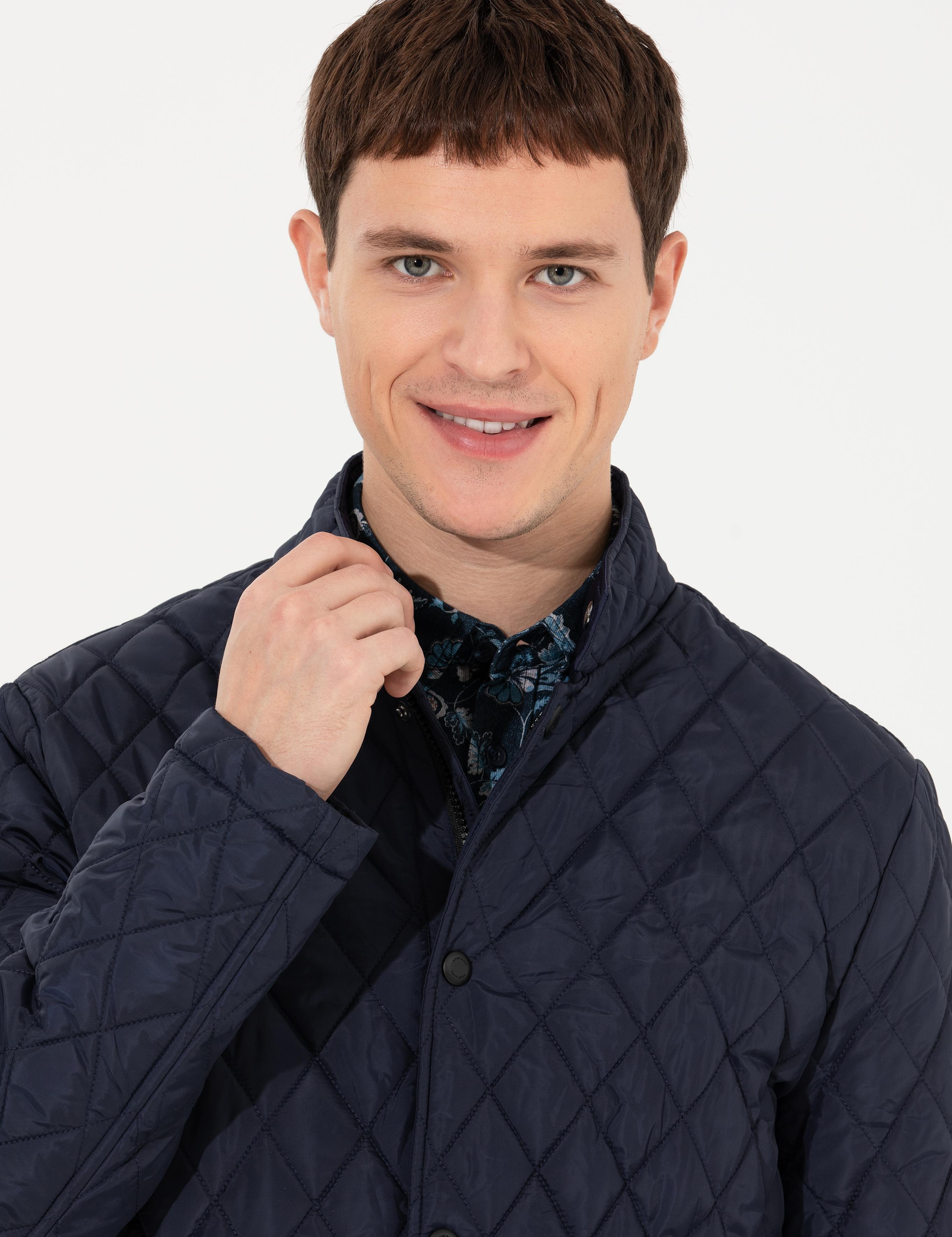 Lacivert Standart Fit Mont