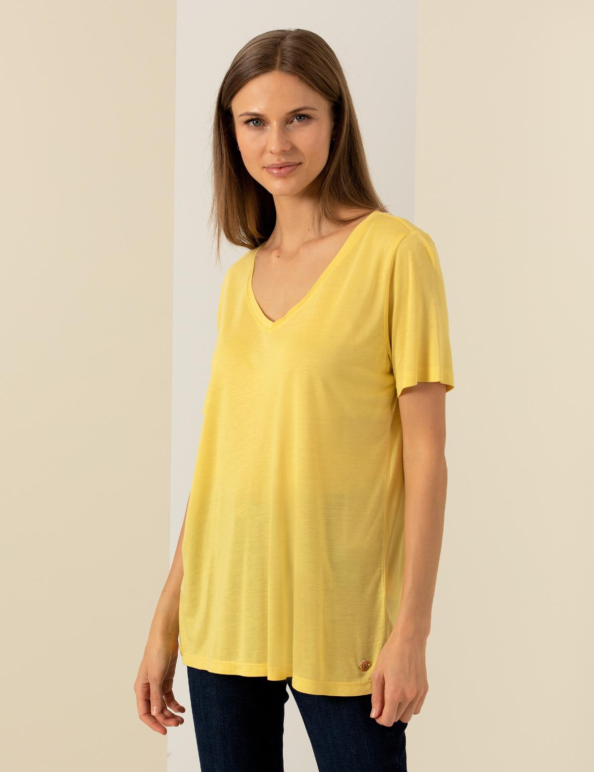 Neon Sarı Regular Fit Tişört - 50246149003