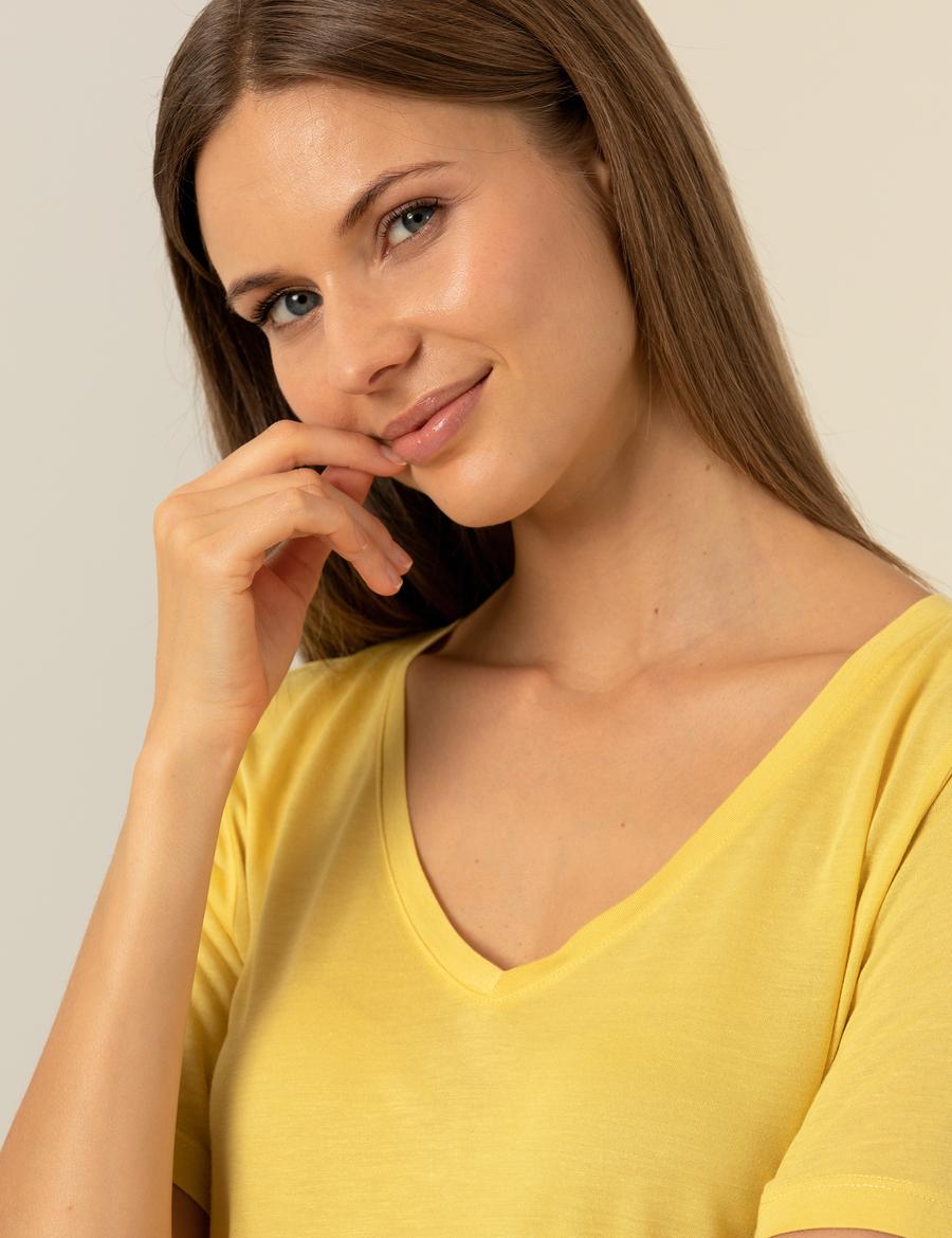 Neon Sarı Regular Fit Tişört