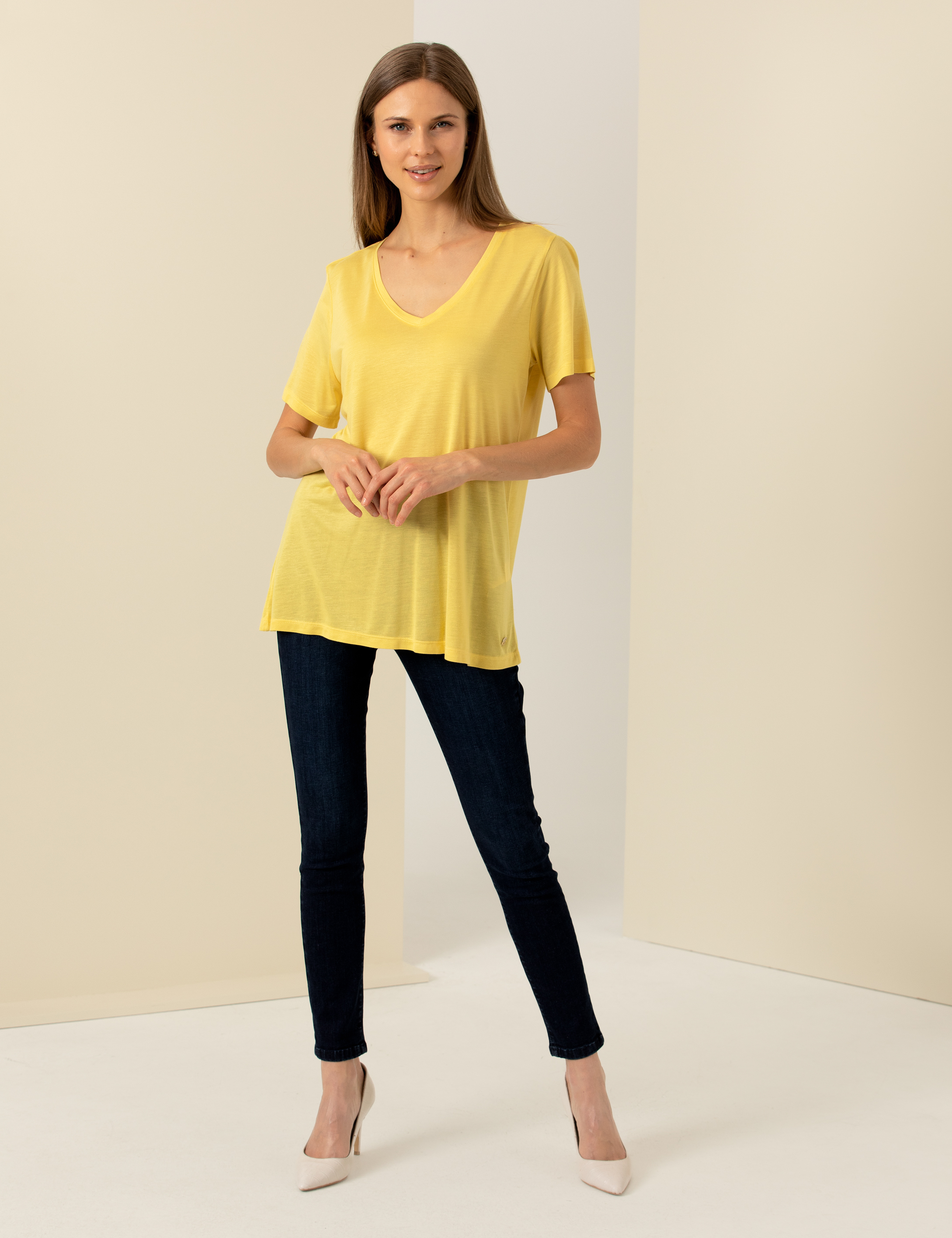 Pierre Cardin Neon Sarı Regular Fit Tişört görsel 4