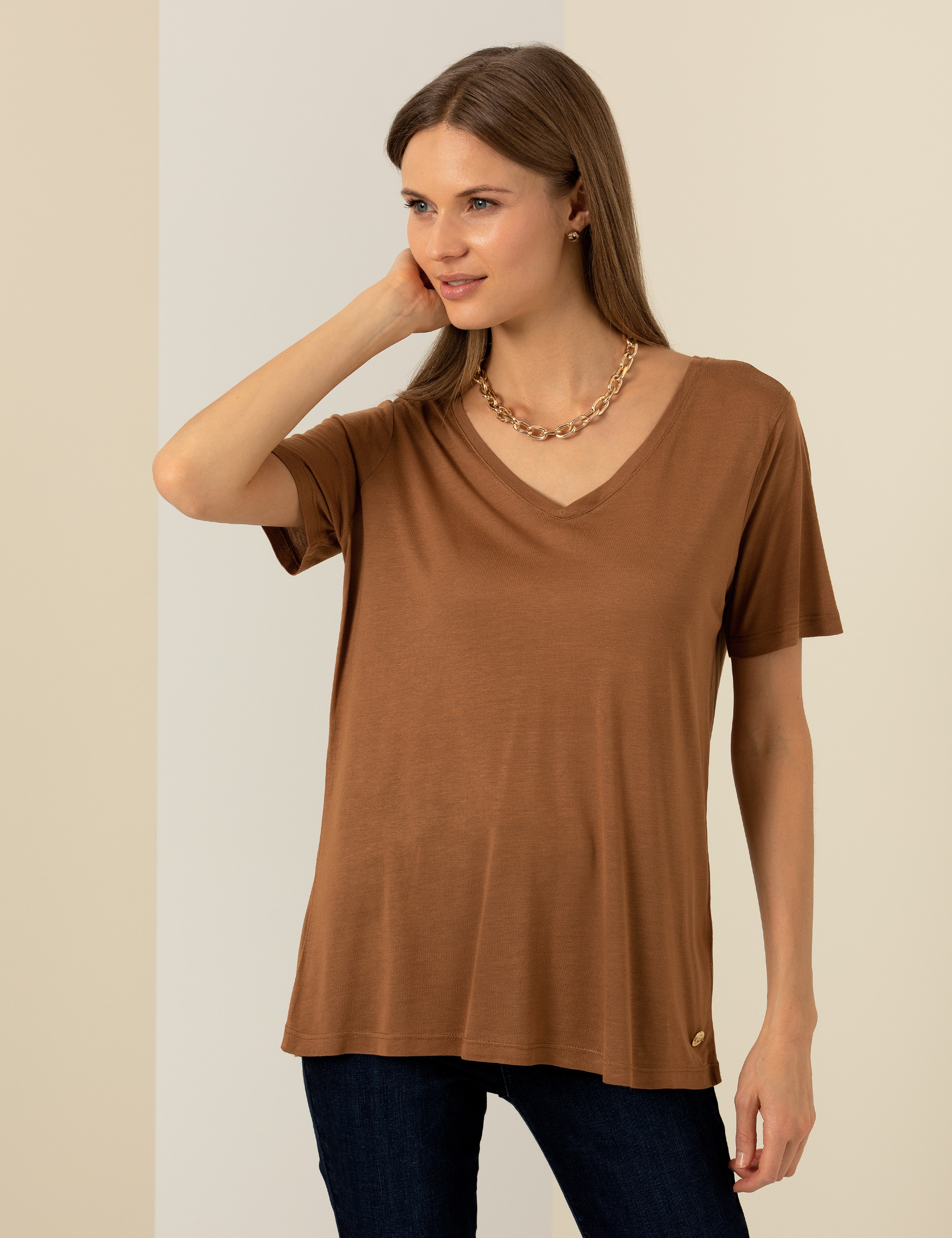 Taba Regular Fit Tişört - Image 1
