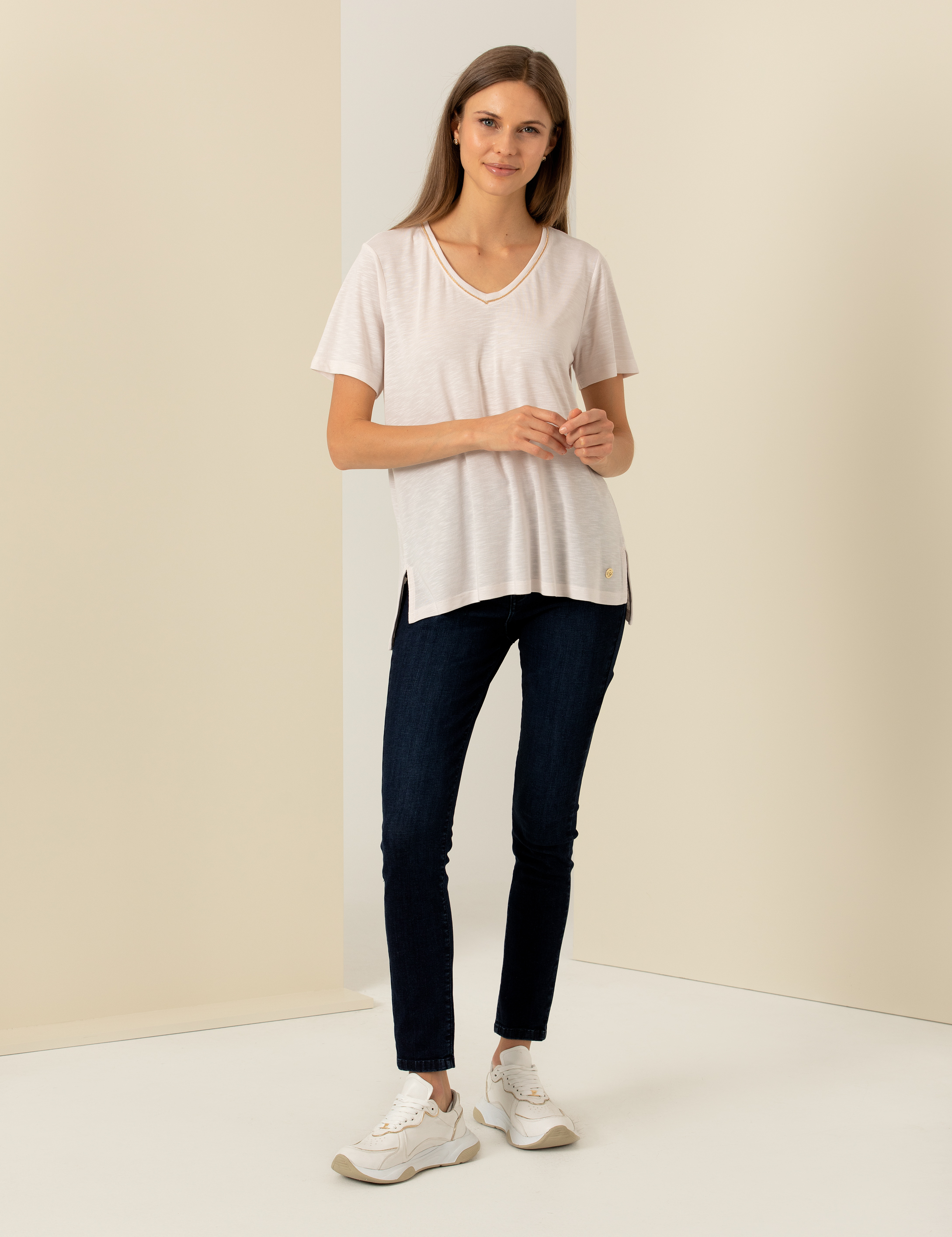 Ekru Regular Fit Tişört - Image 4