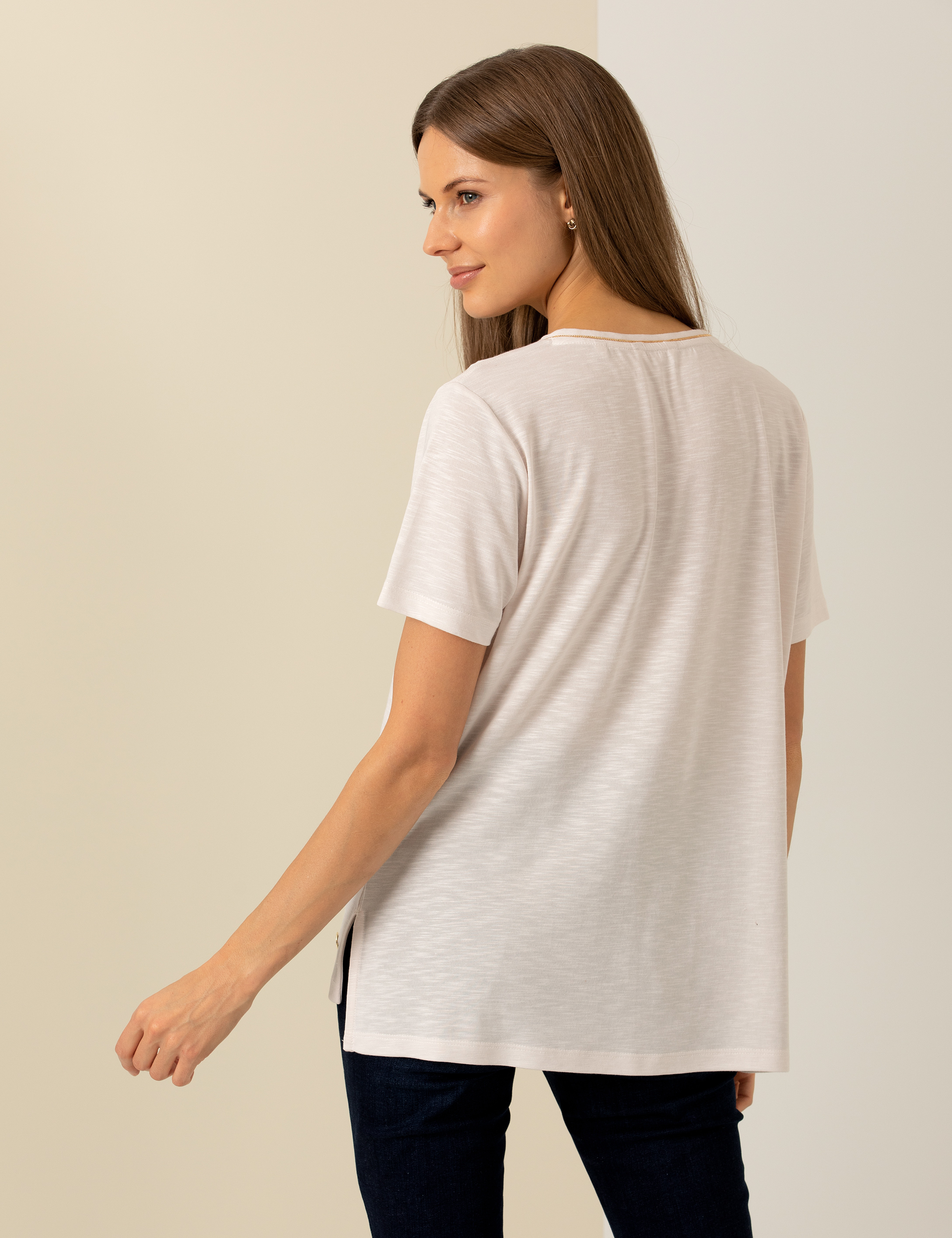 Ekru Regular Fit Tişört - Image 5
