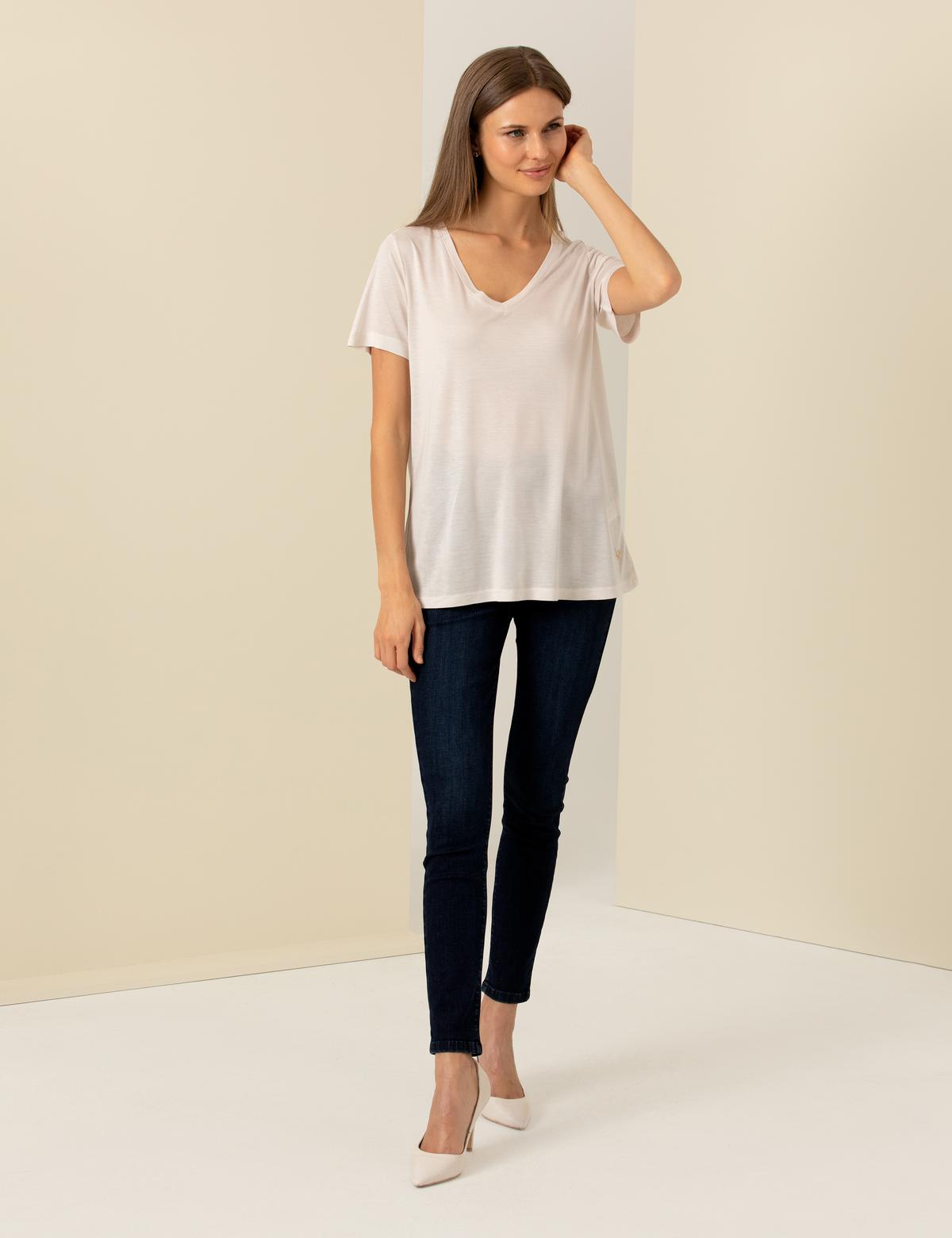 Ekru Regular Fit Tişört - 50246149046