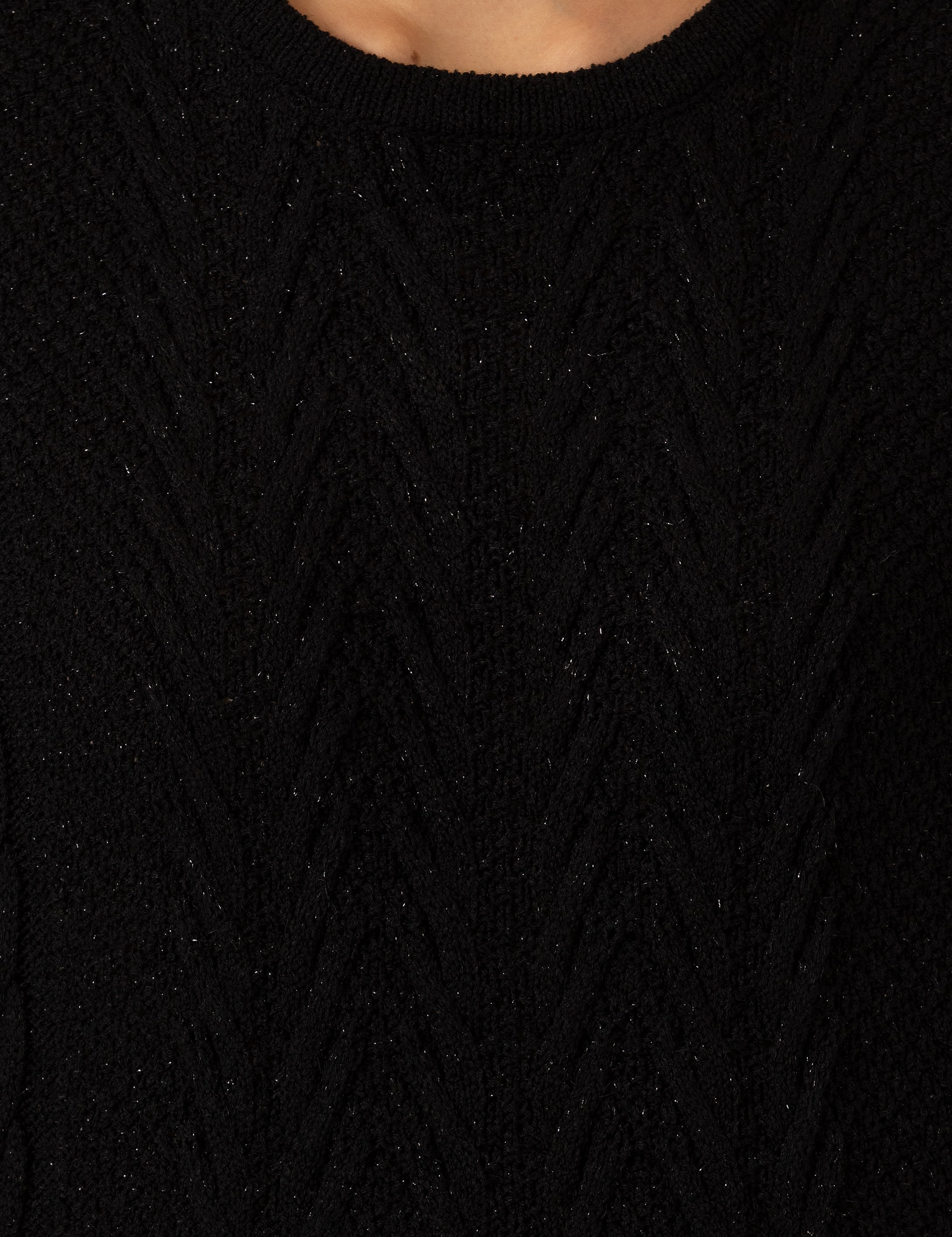 Siyah Comfort Fit Bisiklet Yaka Kazak