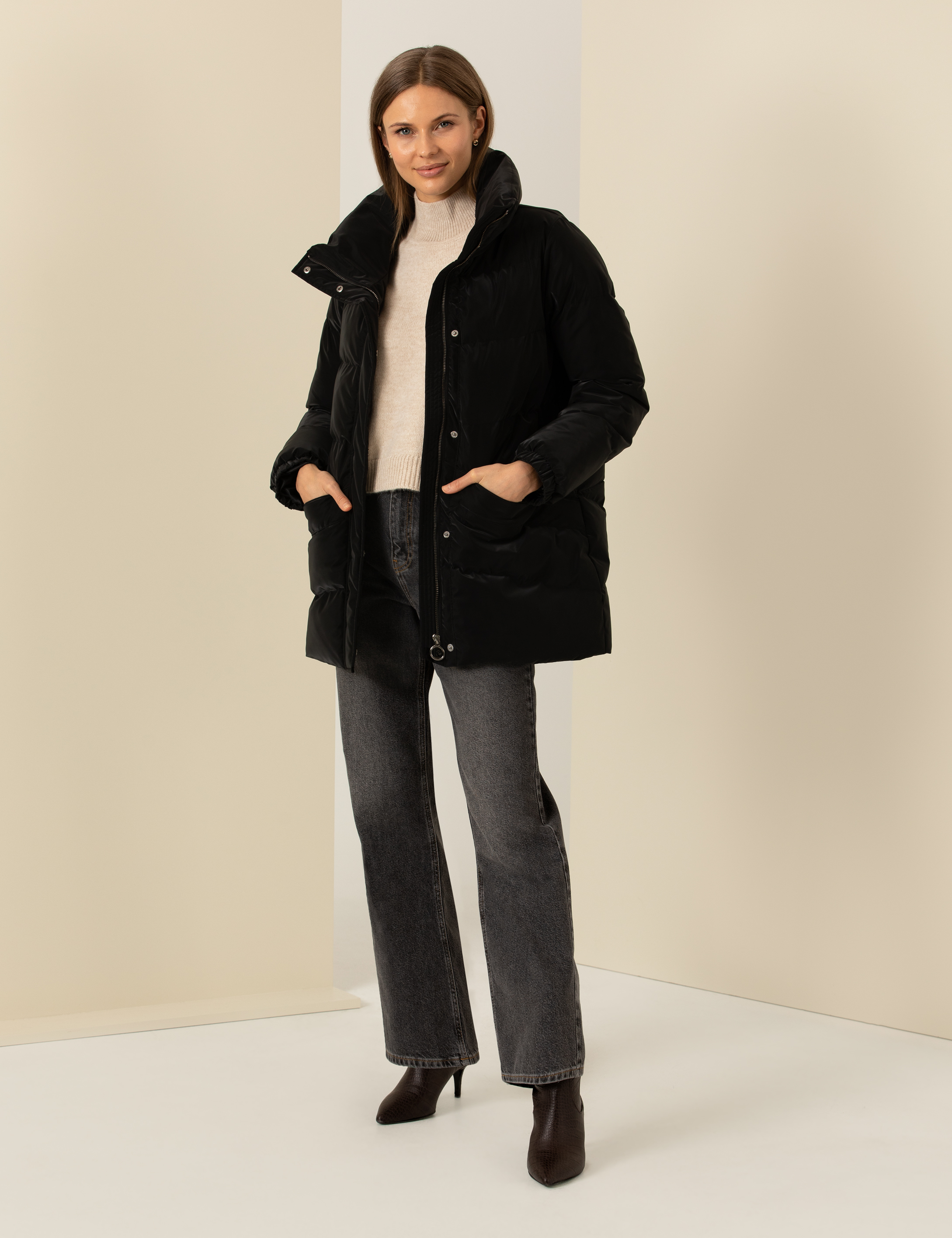 Siyah Standart Fit Mont - Image 4