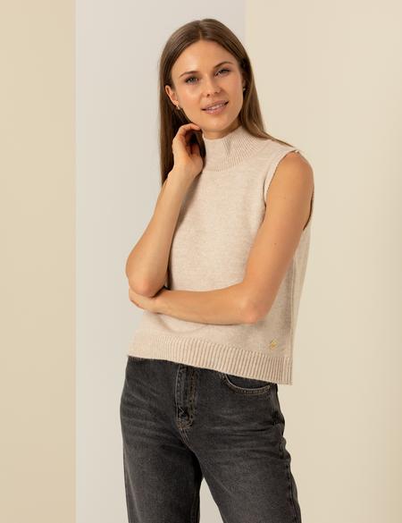 Krem Melanj Slim Fit Balıkçı Yaka Süveter - 50259953018