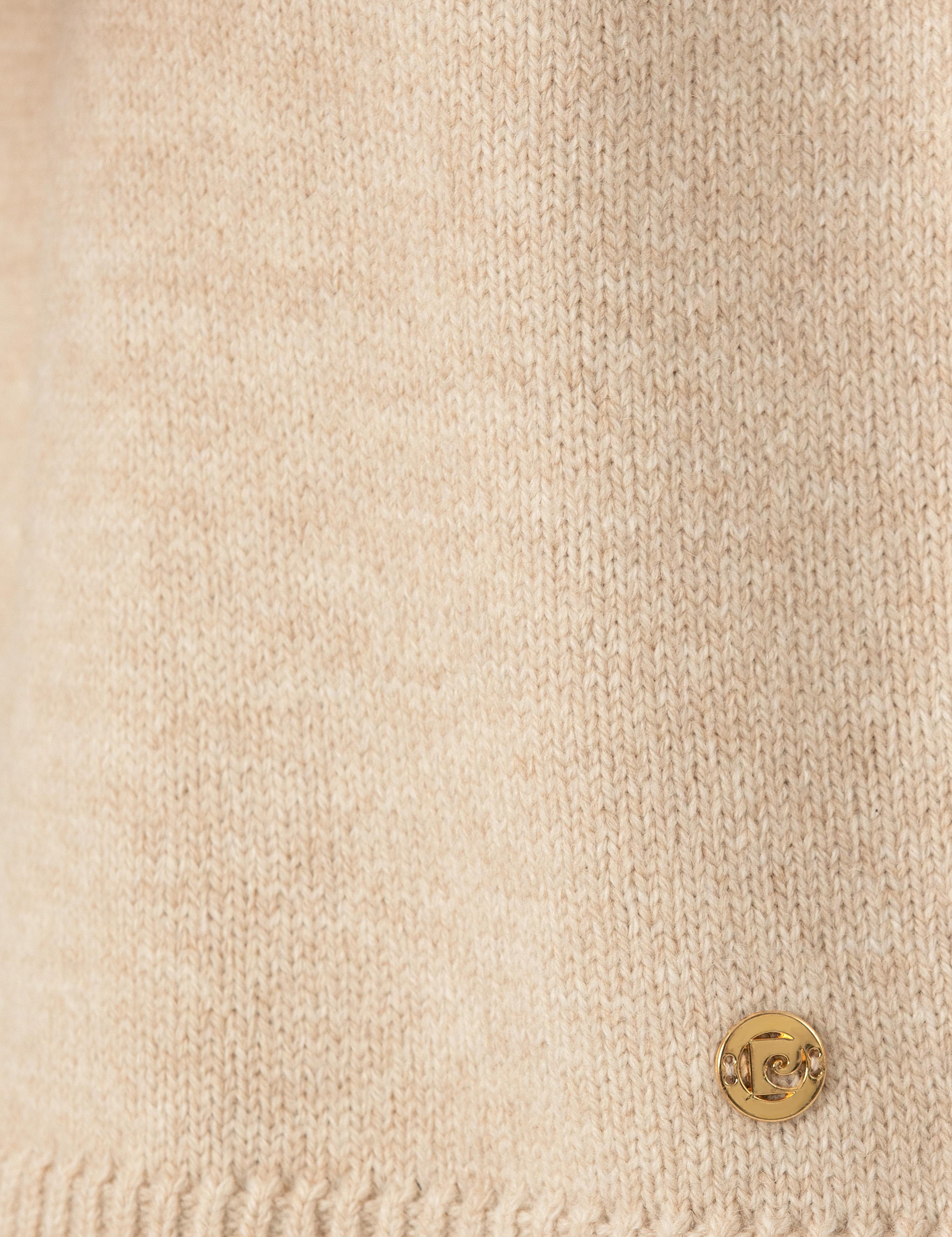 Krem Melanj Slim Fit Balıkçı Yaka Süveter