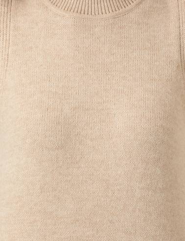 Krem Melanj Slim Fit Balıkçı Yaka Süveter