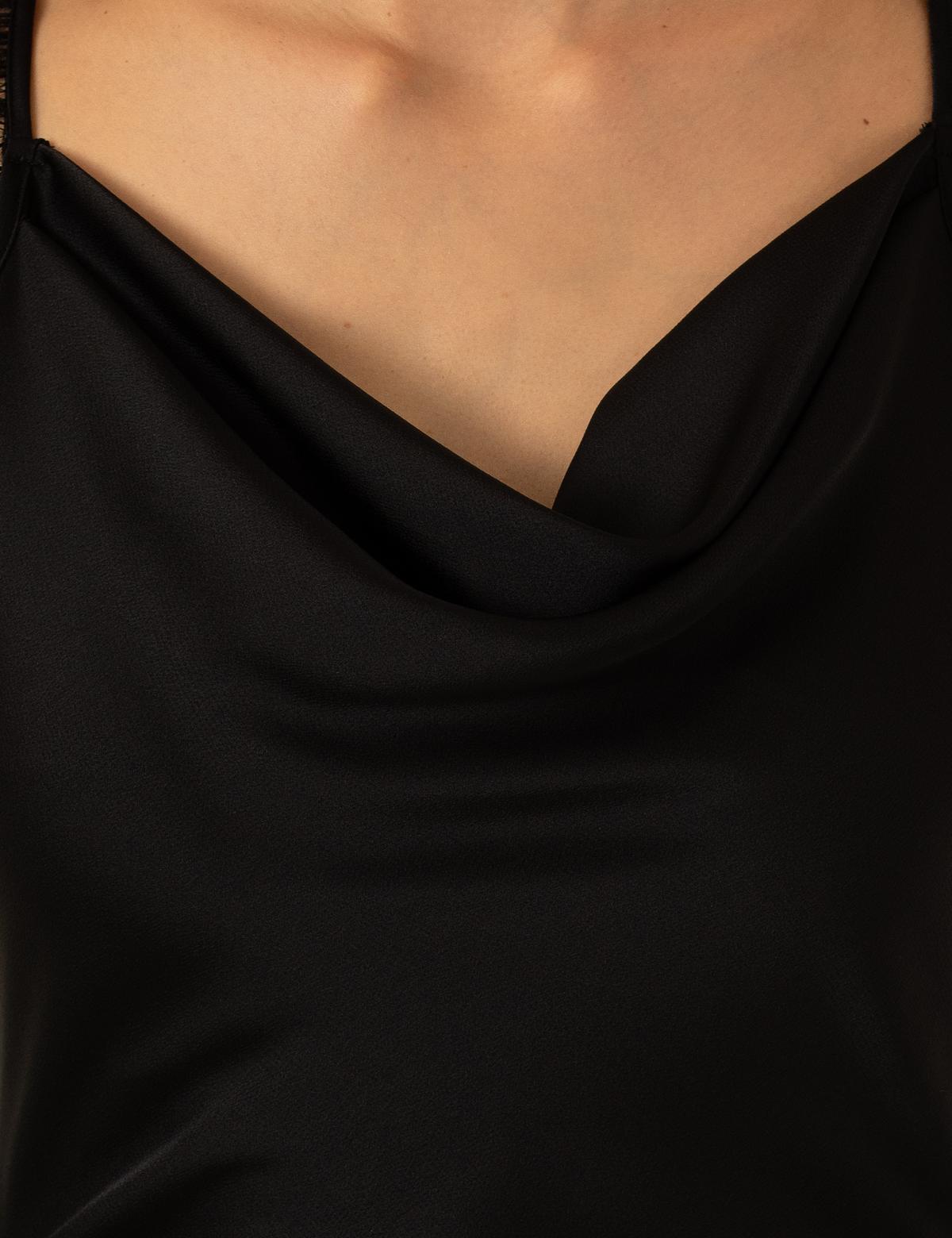 Siyah Saten Elbise - 50260099031