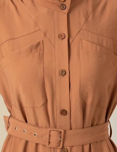 Turuncu Comfort Fit Uzunkollu Elbise - 50262741005