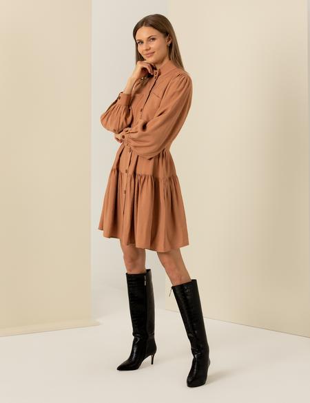 Turuncu Comfort Fit Uzunkollu Elbise - 50262741005