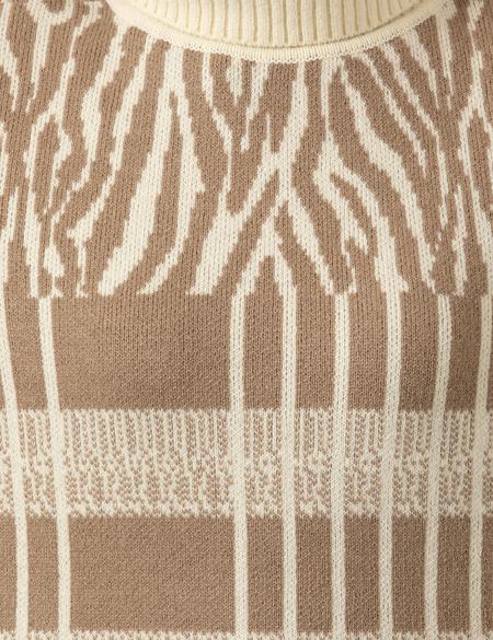 Ekru Comfort Fit Balıkçı Yaka Kazak - 50253420018