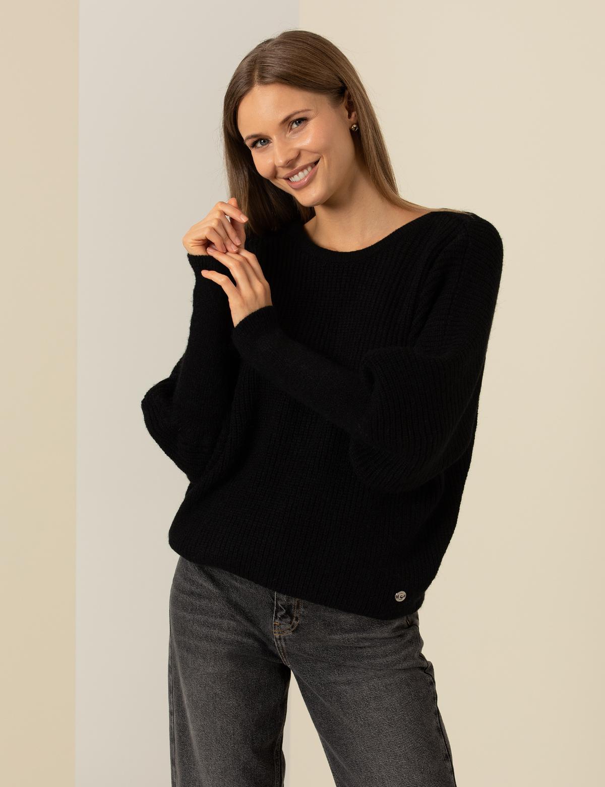 Siyah Comfort Fit Kazak - 50254324026