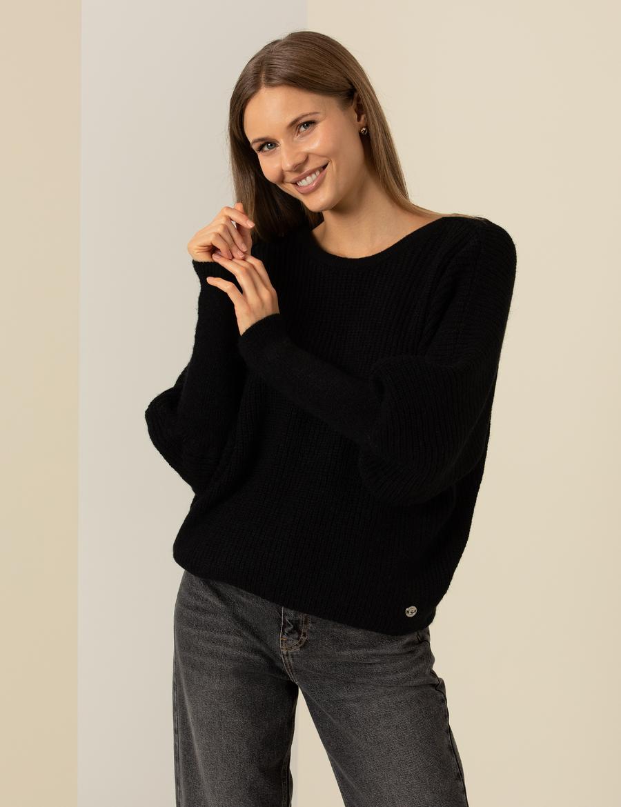 Siyah Comfort Fit Kazak