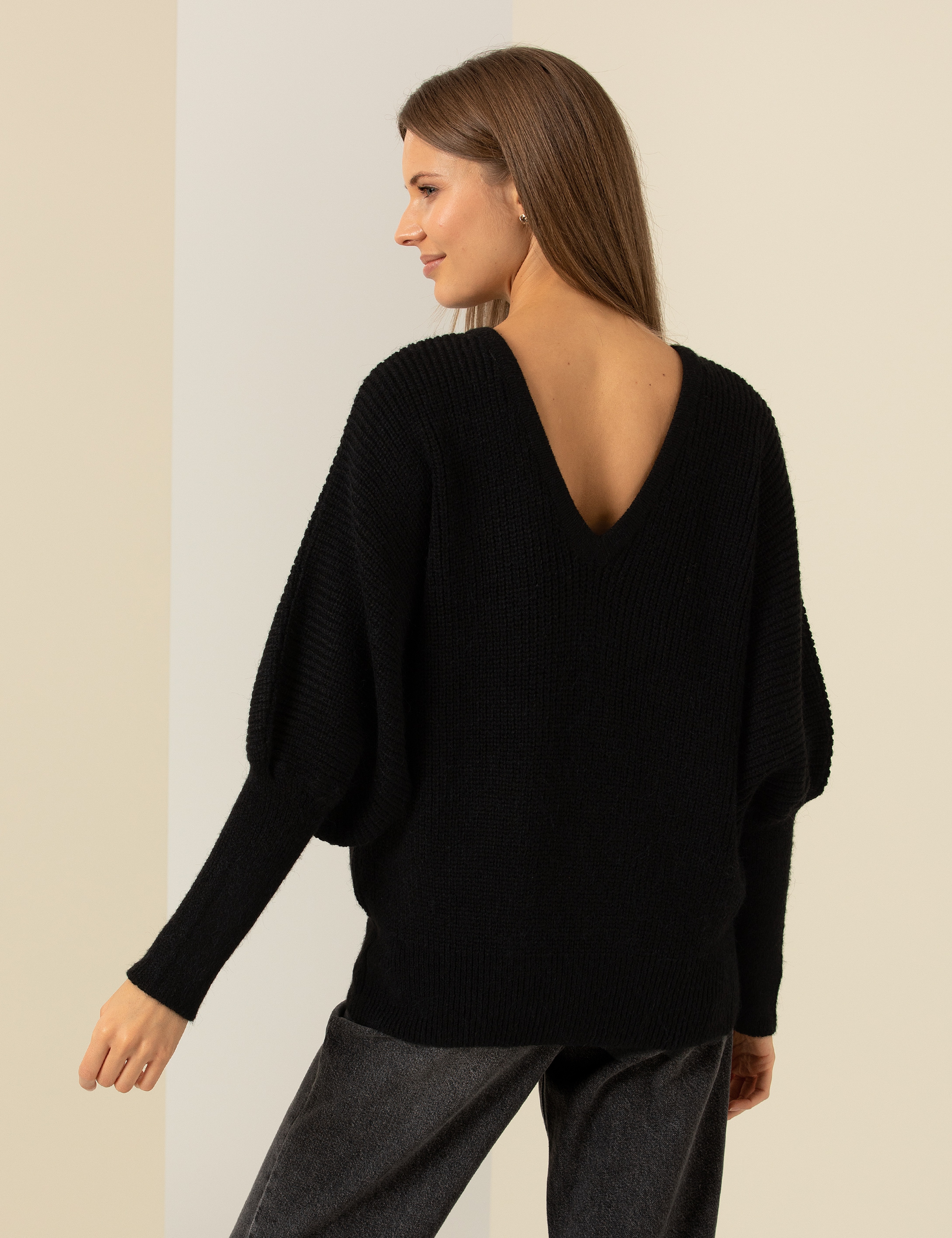 Siyah Comfort Fit Kazak - Image 5