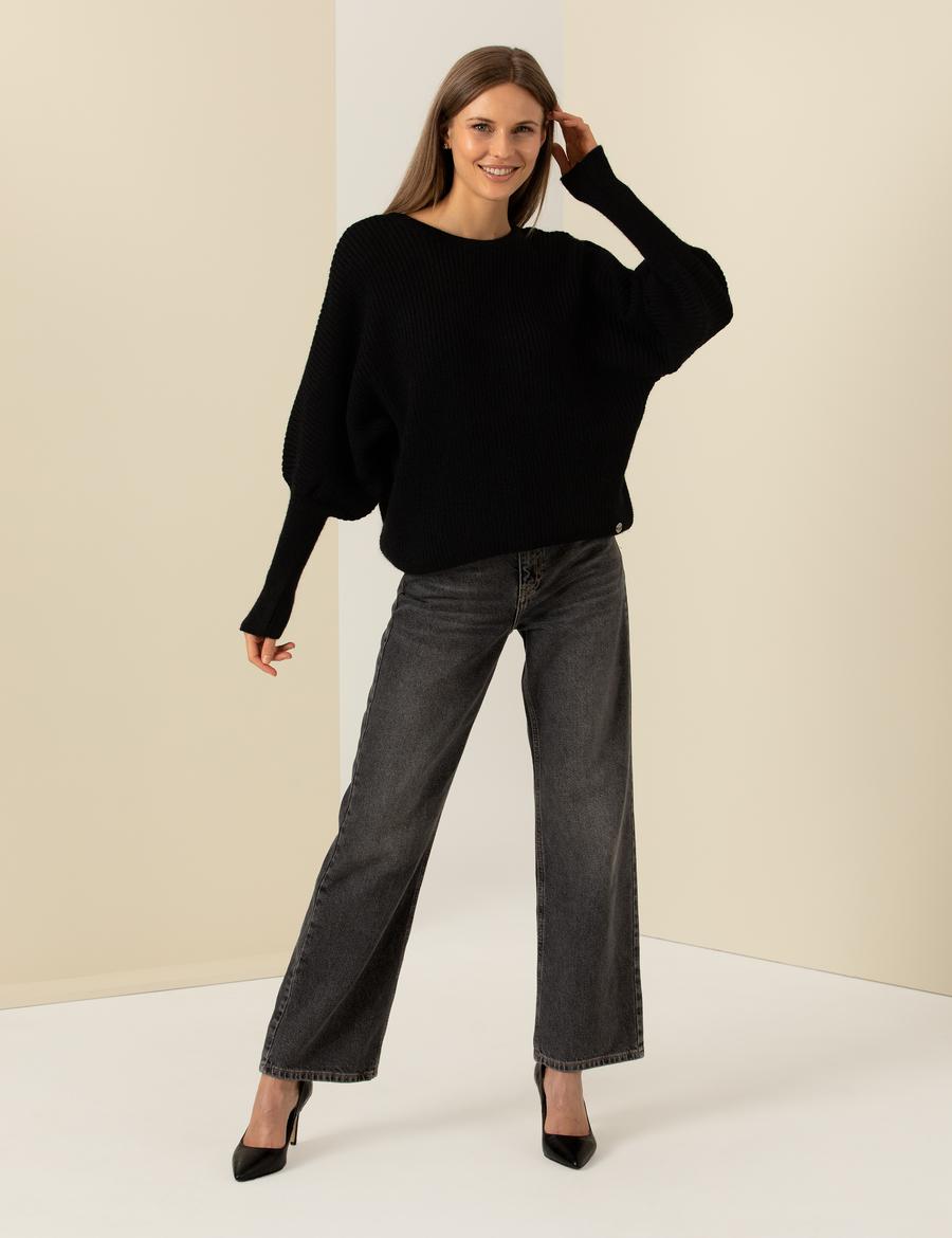 Siyah Comfort Fit Kazak