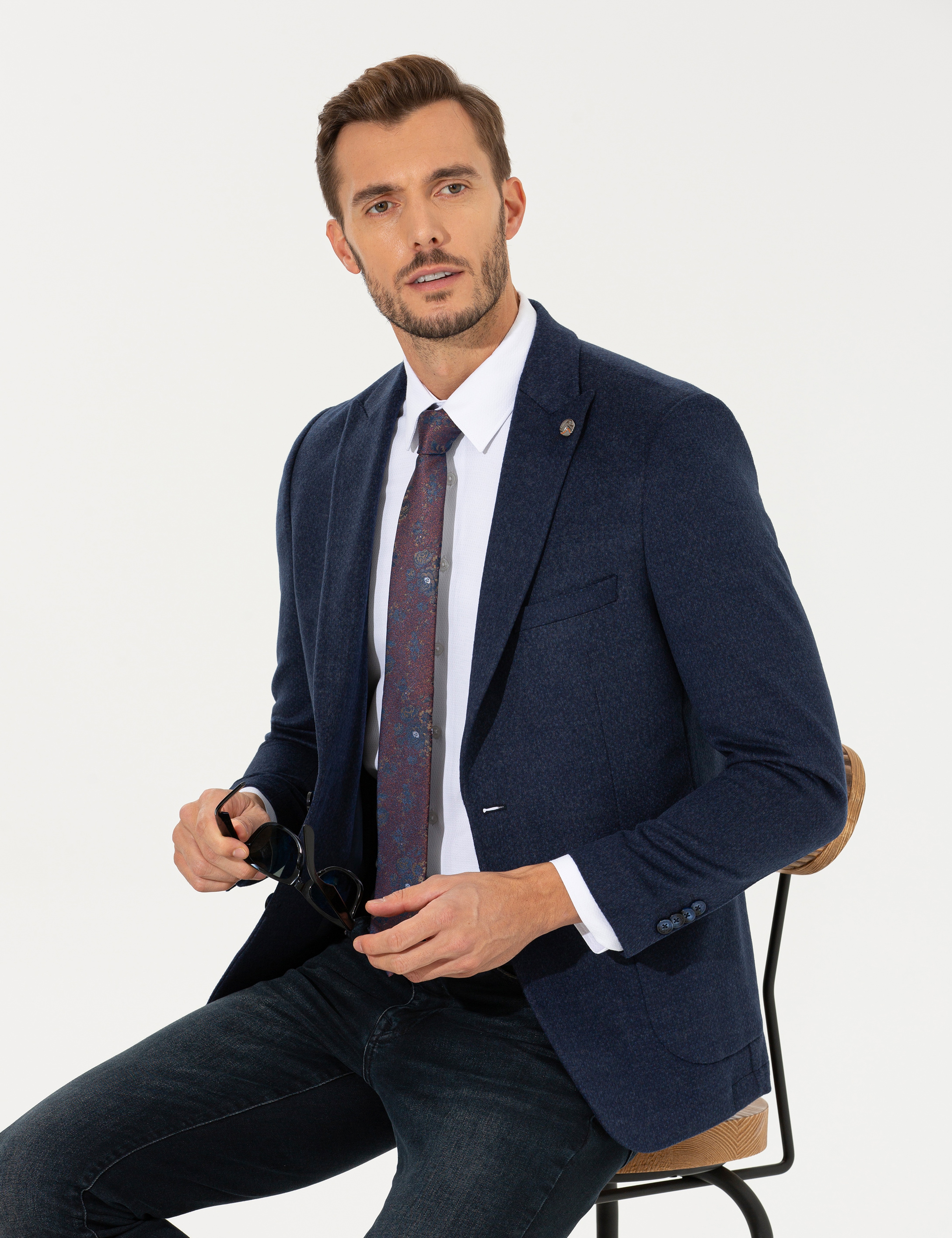 Lacivert Ekstra Slim Fit Ceket - Image 1
